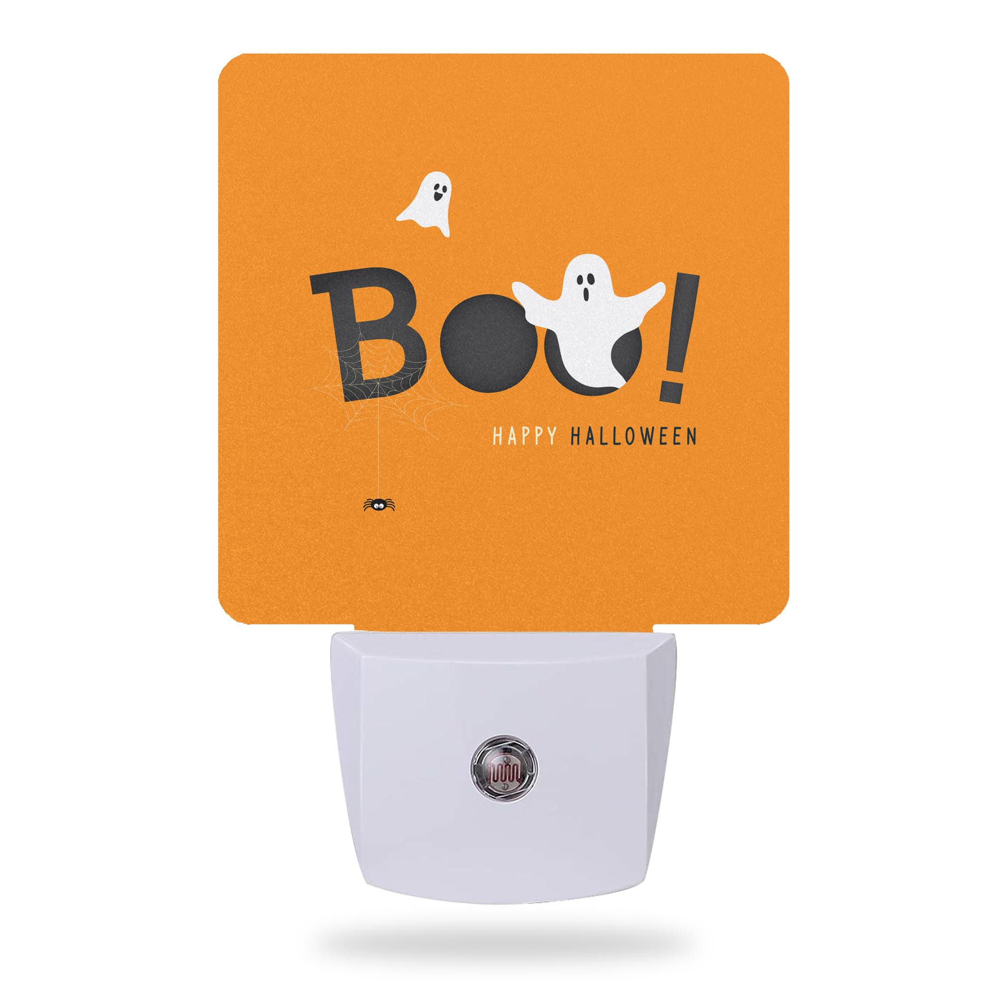 Aowula Happy Halloween Night Light,Boo! Ghost Night Lights Plug Into Wall For Boys Girls Bedroom Decorative Half Round Nightlight Led Lamp 0.5W Sleep Friendly