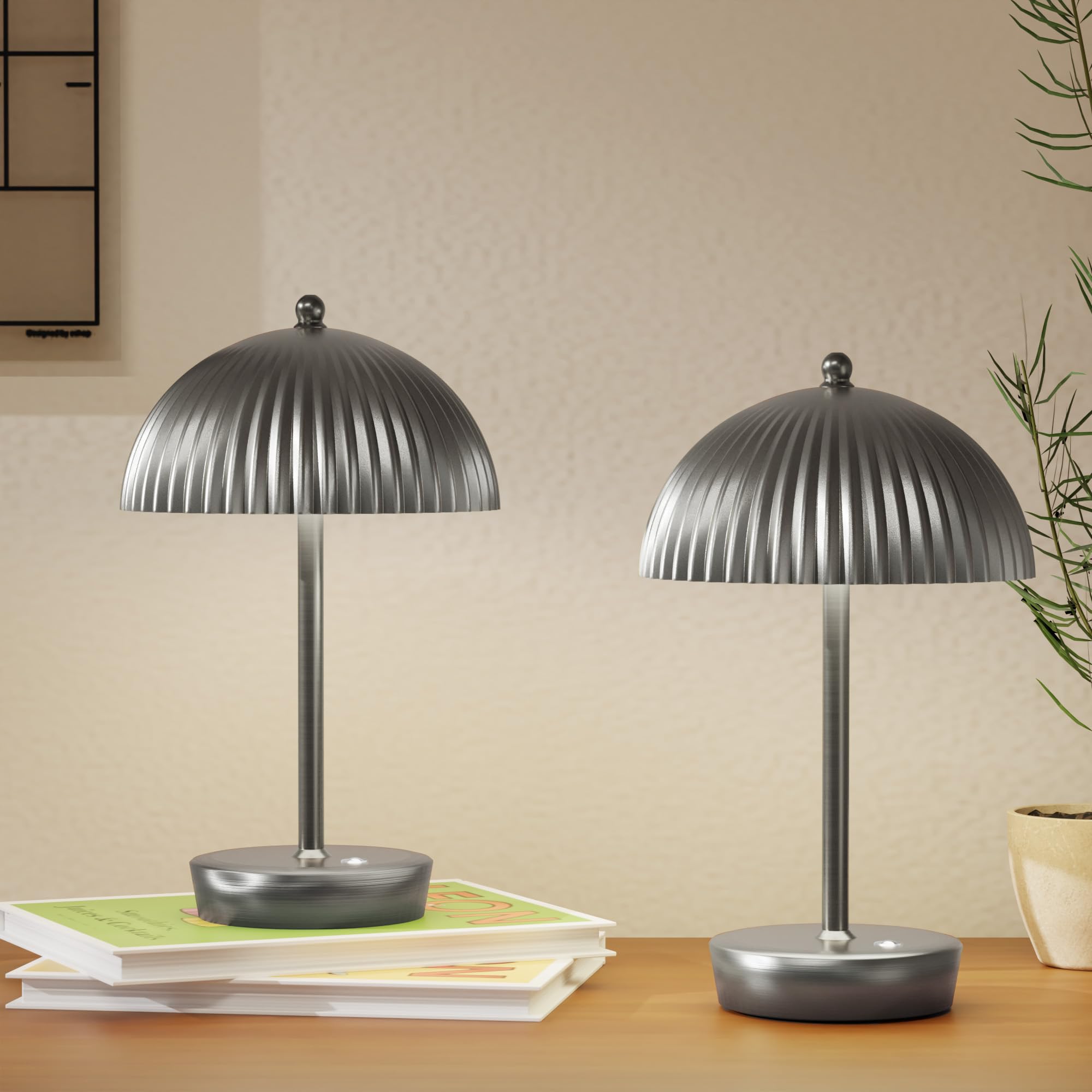 TGBSHINE Tripod Table Lamp, Small Cute Bedside Lamp with Linen Beige Lampshade, Nightstand Lamp for Nursery, Bedroom, Kid Room, 