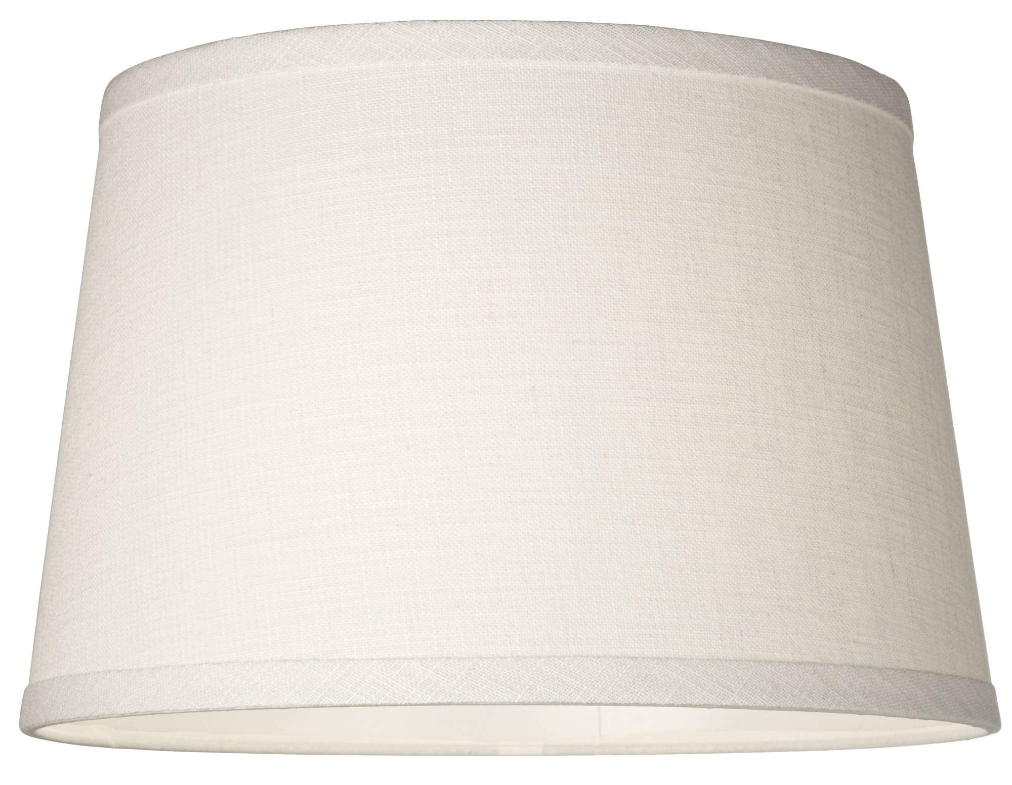 Set Of 2 White Small Hardback Drum Lamp Shades 10&quot; Top X 12&quot; Bottom X 8&quot; High (Spider) Replacement With Harp And Finial - Springcrest