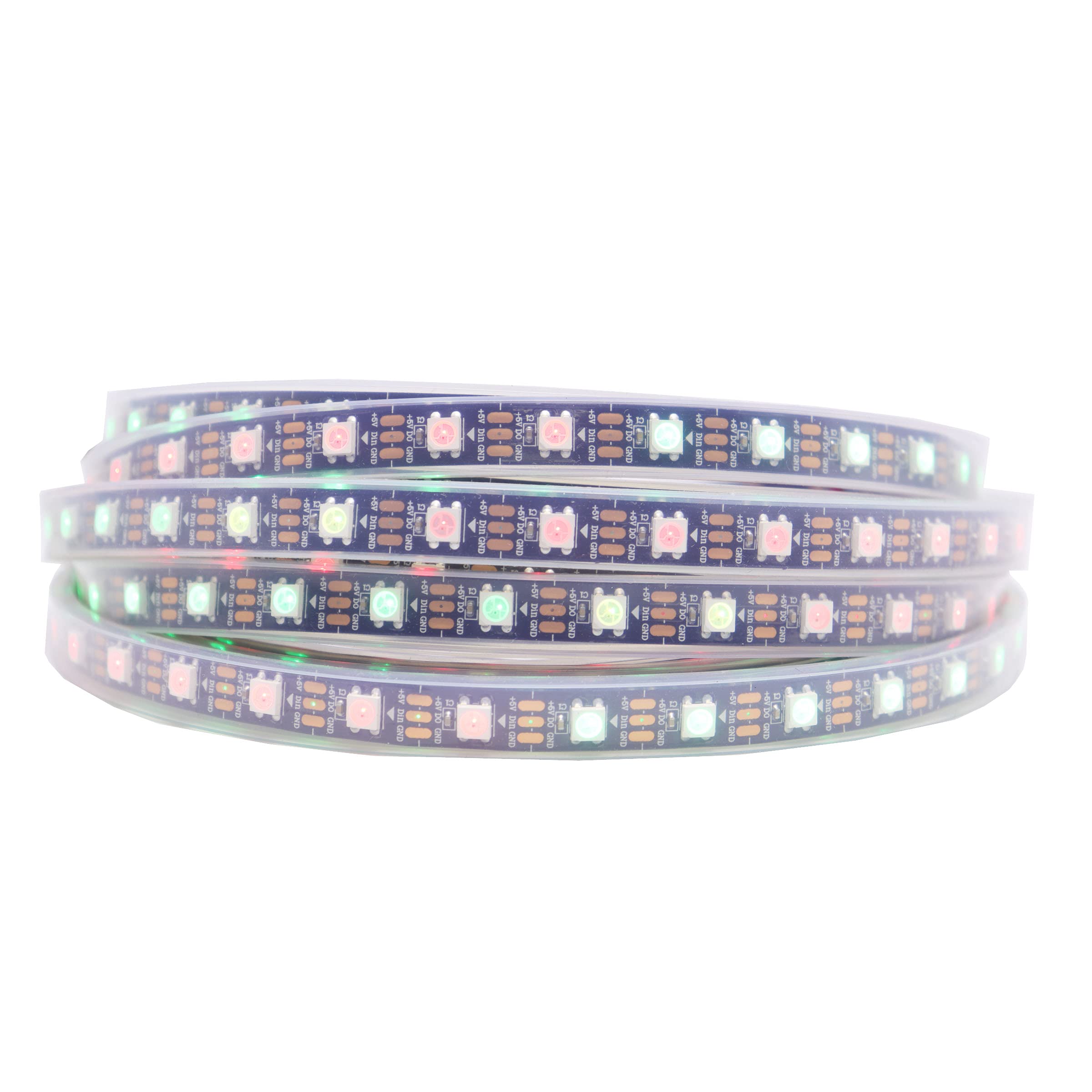 LOAMLIN WS2812B IC RGB 5050SMD ECO Individual Addressable LED Strip Light, 16.4FT 300LED 60LED/m Flexible Full Color IP67 Waterp