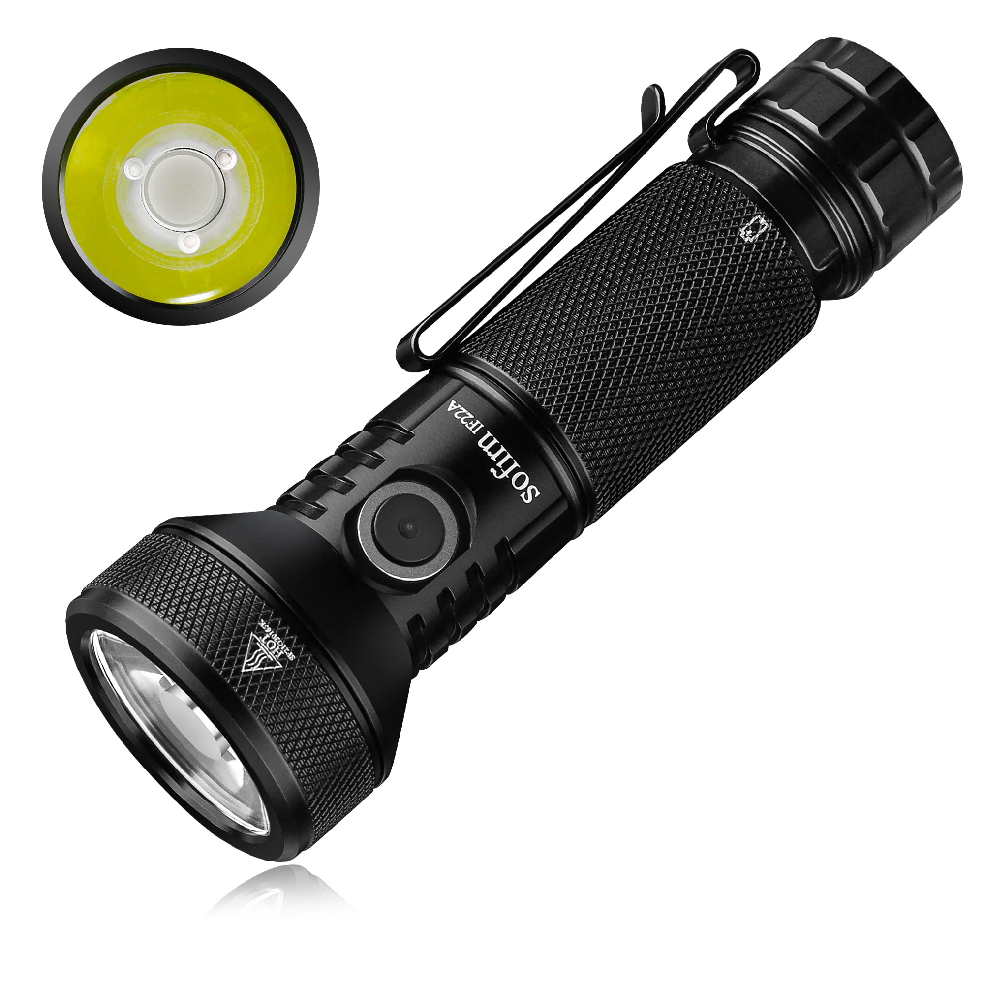 77Outdoor Rechargeable Flashlight If22A 2100 Lumen Sft-40 Led Tactical Light - Black