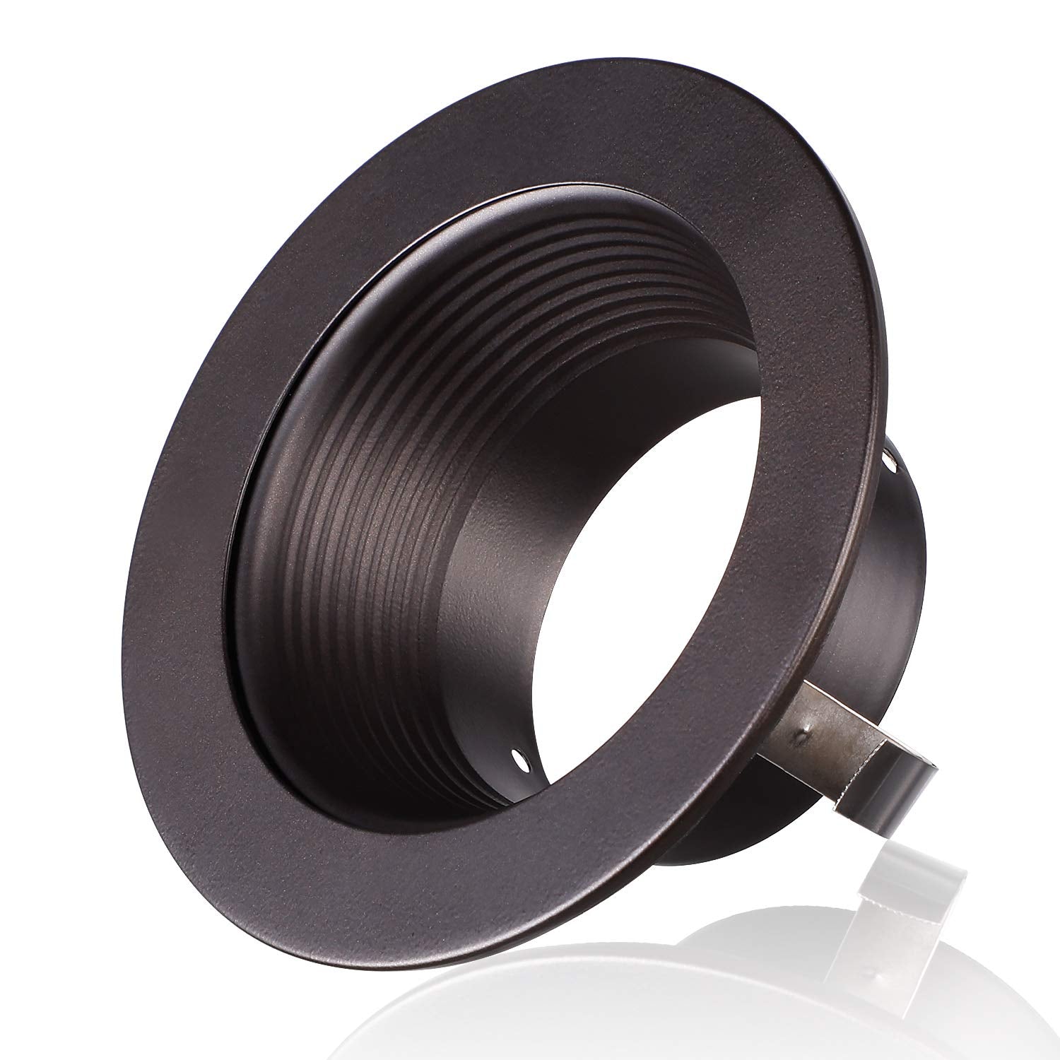 Torchstar 12-Pack 4 Inch Rosewood Decor Recessed Can Light Trim, Metal Step Baffle Trim, Fit Halo/Juno Remodel Recessed Housing, 4 Inch Light Trim For Par16, Par20, Br20, Oil Rubbed Bronze