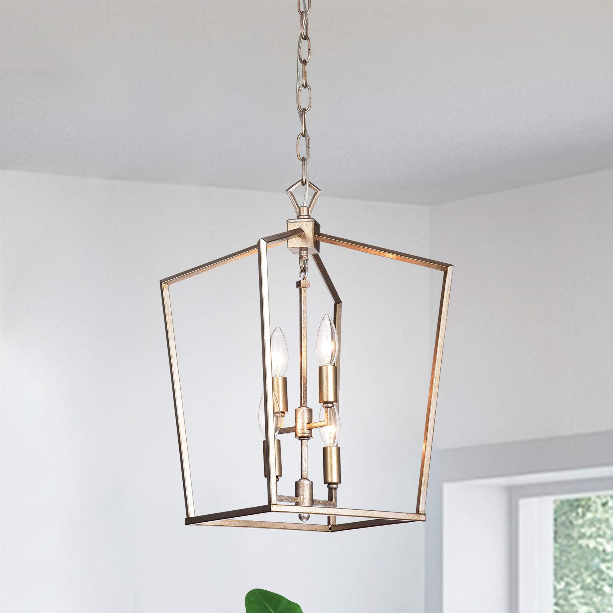 Warehouse of Tiffany IMP21/4LB Carpena Brown Metal 4-Light Chandelier, 17.13'' L x 17.13'' W x 56.5'' H