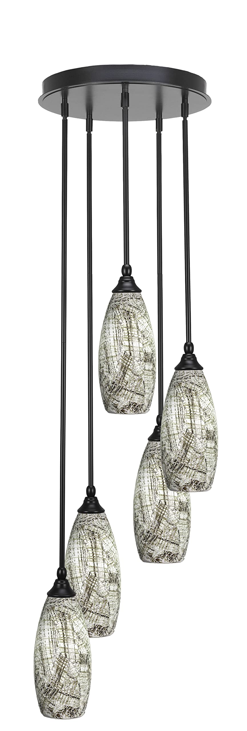 Empire 5 Light Cluster Pendalier in Matte Black Finish (2145-MB-5064)