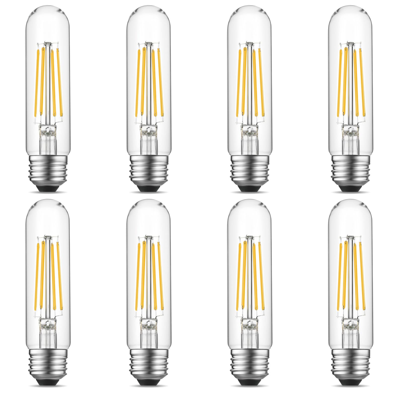Gozelux Tubular Light Bulbs, T10 Led Edison Bulbs Cool White 4000K, E26 Base, 6 Watt Dimmable Vintage Led Bulbs For Desk Lamp, C