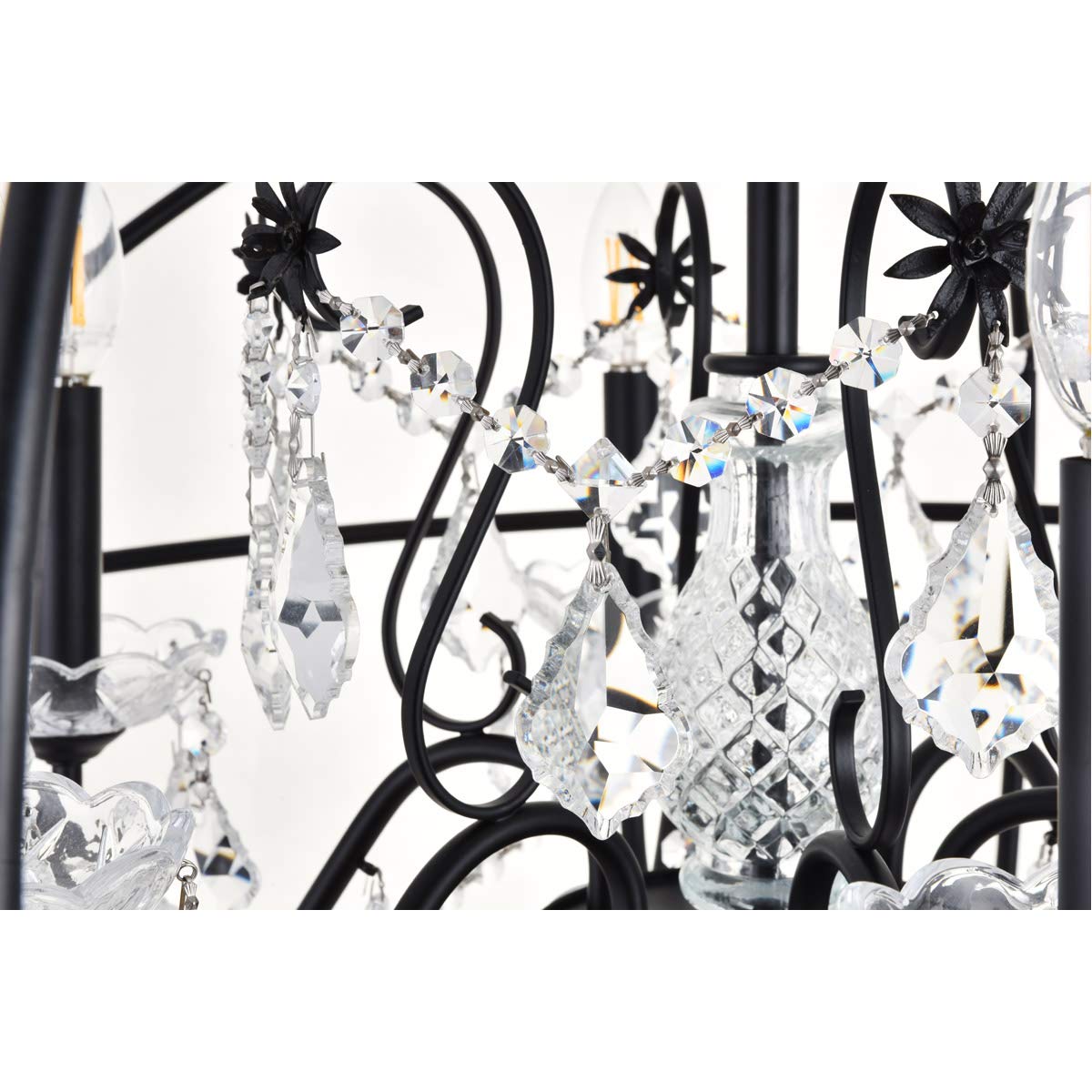Living District Cordelia 6-Light Transitional Metal Pendant in Black