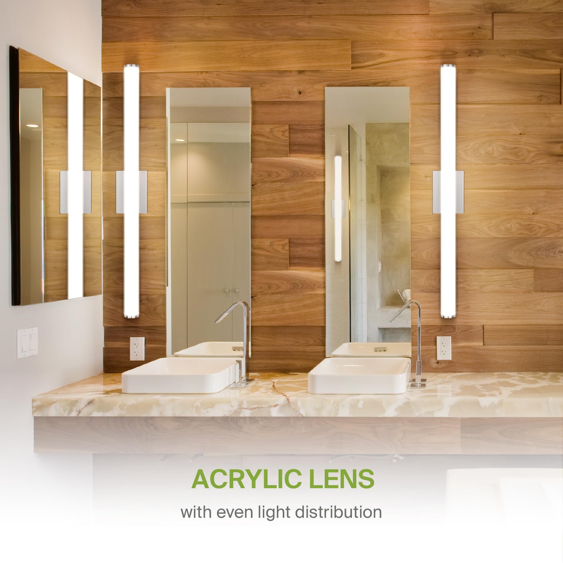ASD LED Wall Mount Vanity Lighting Fixture 30W 2100LM 3000K-5000K 36 Inch Brushed Nickel Model A-LVF23-36D30CCNK