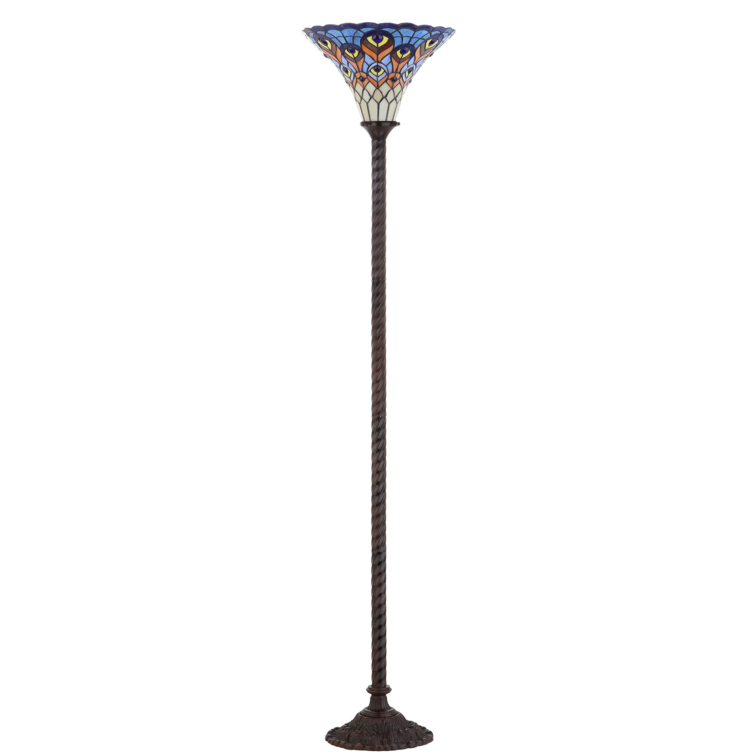 JONATHAN Y Torchiere LED Floor Lamp, Tiffany Style, 70in, Bronze, Model JYL8006A