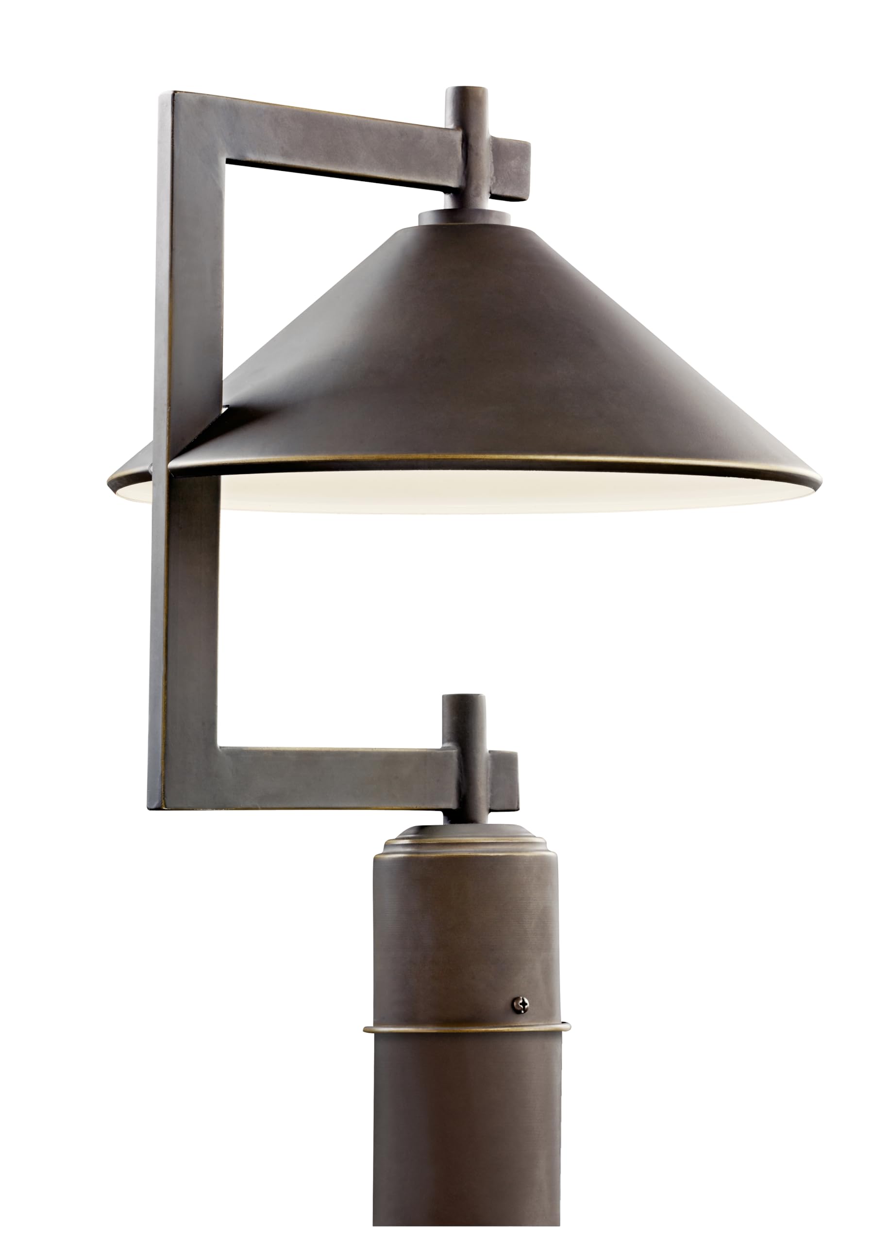 Kichler Ripley 16in 1-Light Outdoor Post Light, Metal, Olde Bronze, Model 49063OZ