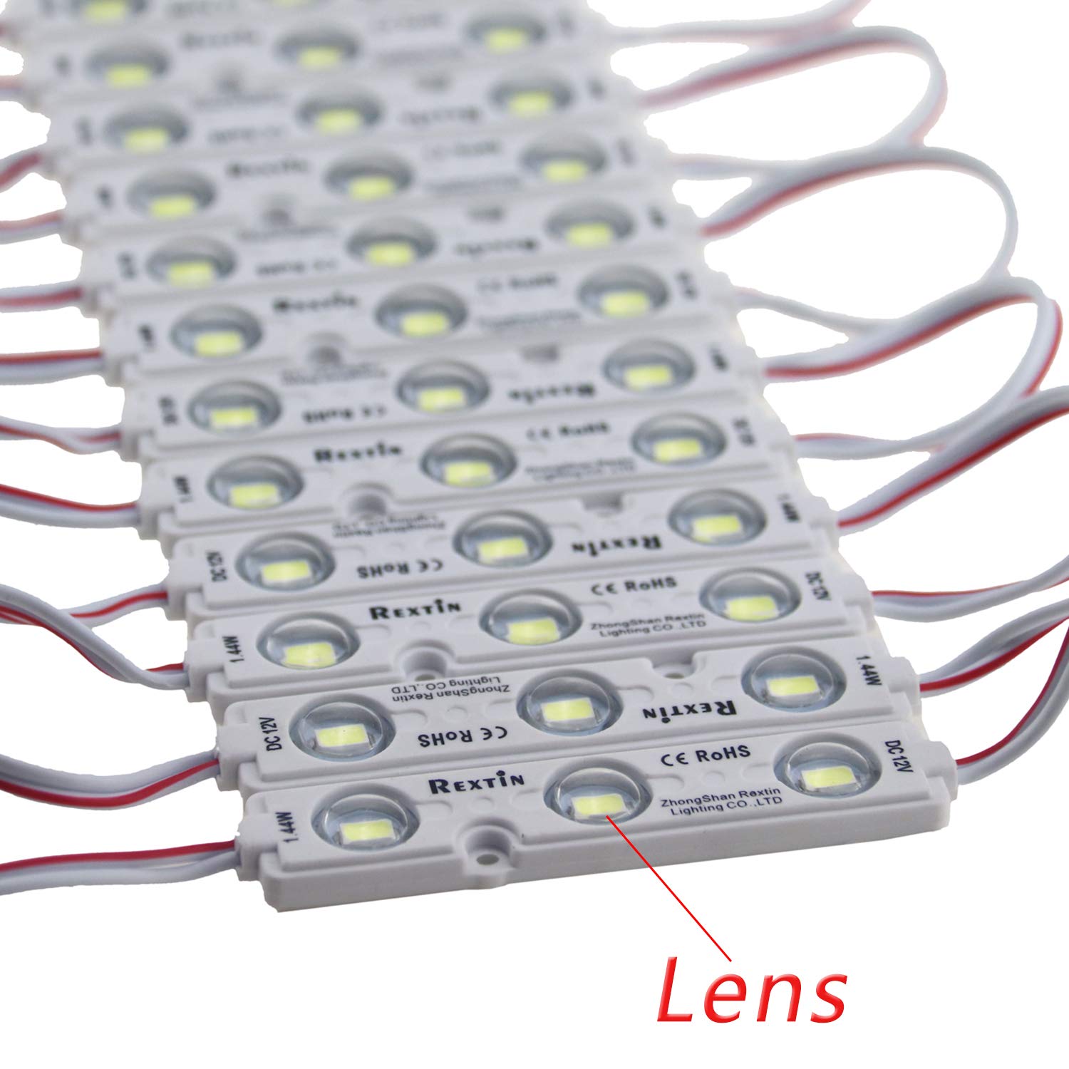 Rextin Super Bright 200Pcs 3 Led Module Warm White 5630 5730 Smd 40-45Lm Per Led Waterproof Decorative Light For Letter Sign Adv