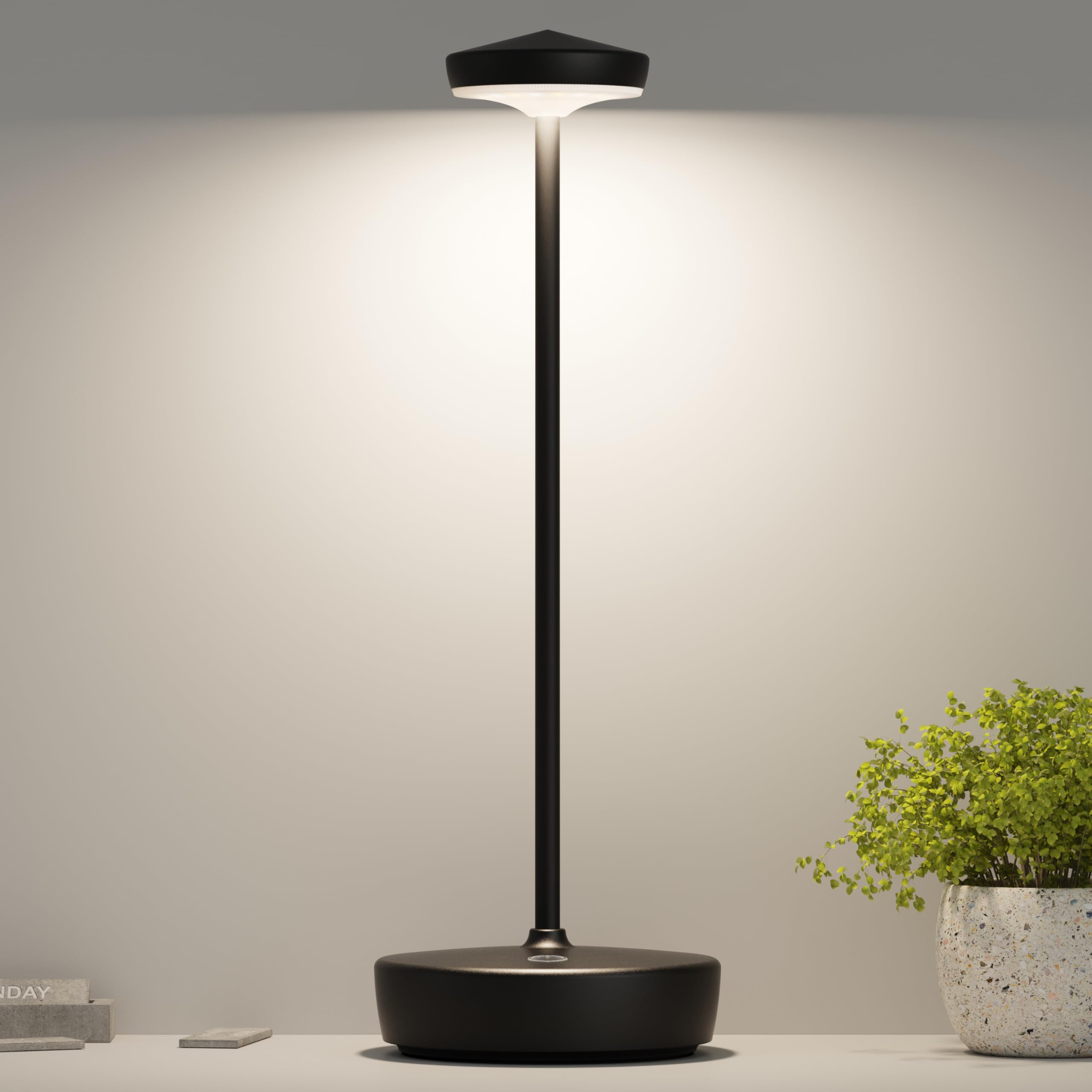 ZTFLOS Rechargeable LED Cordless Table Lamp,5000 mAh Touch Outdoor Table Lamp,Portable Battery Operated Table Light,with Memory 