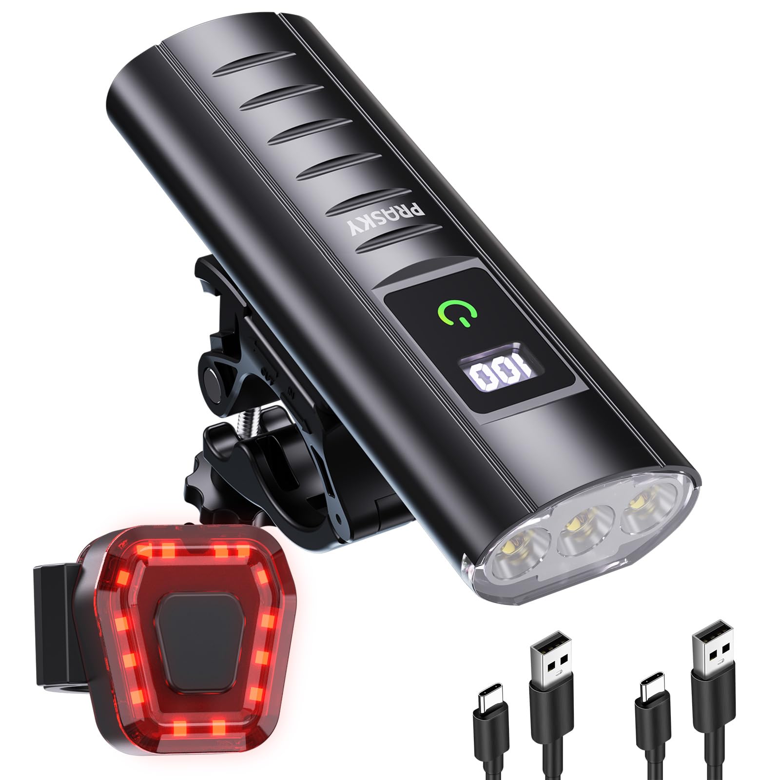 Bike Light Set, 360 Rotatable Bike Lights for Night Riding, Aluminum Super Bright 5000mAh LED Bike Headlights, 6+4 Modes, Bright