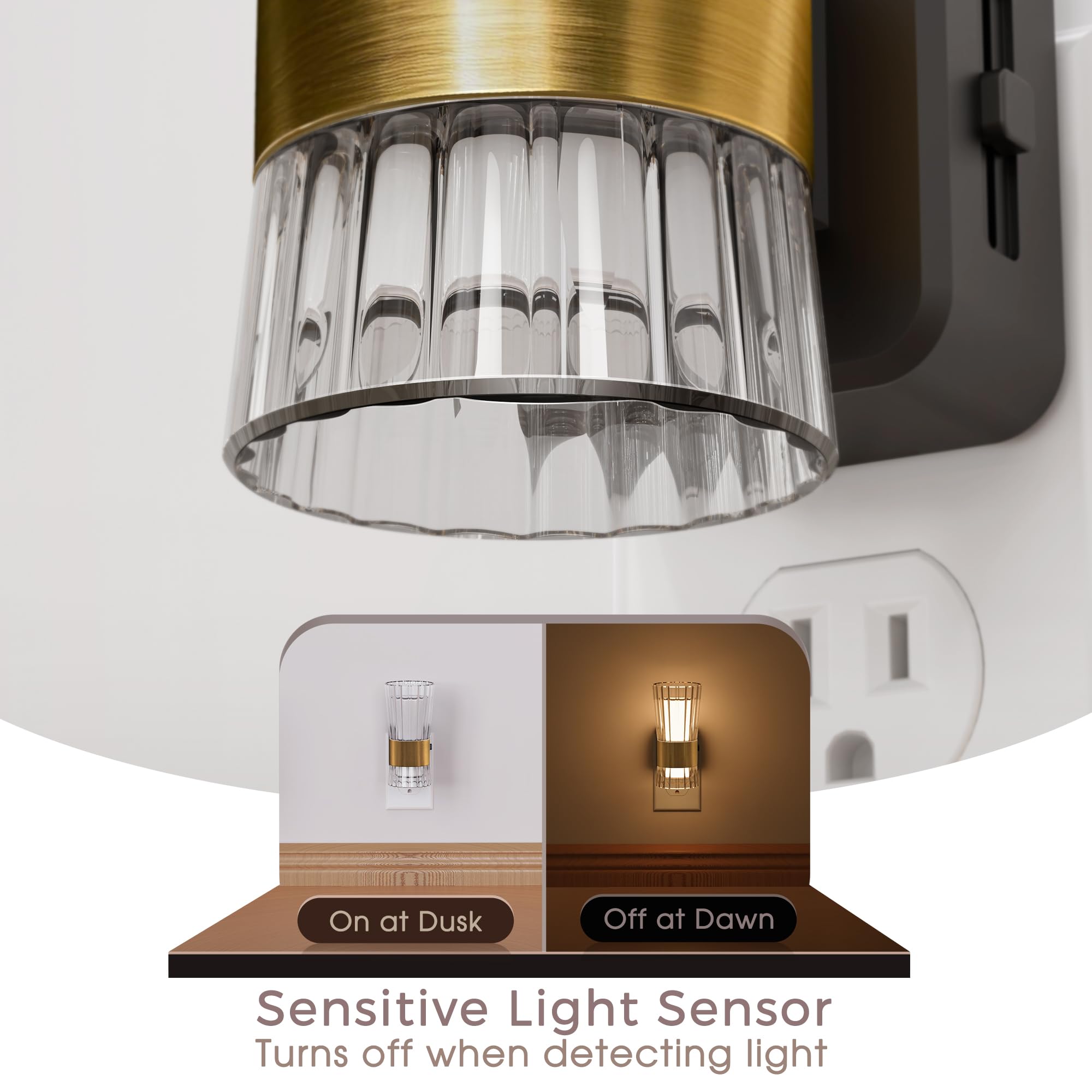 Briignite Night Lights Plug Into Wall, Dimmable Led Night Light For Kids, Dusk To Dawn Sensor, Adjustable Brightness 0-100Lm, So