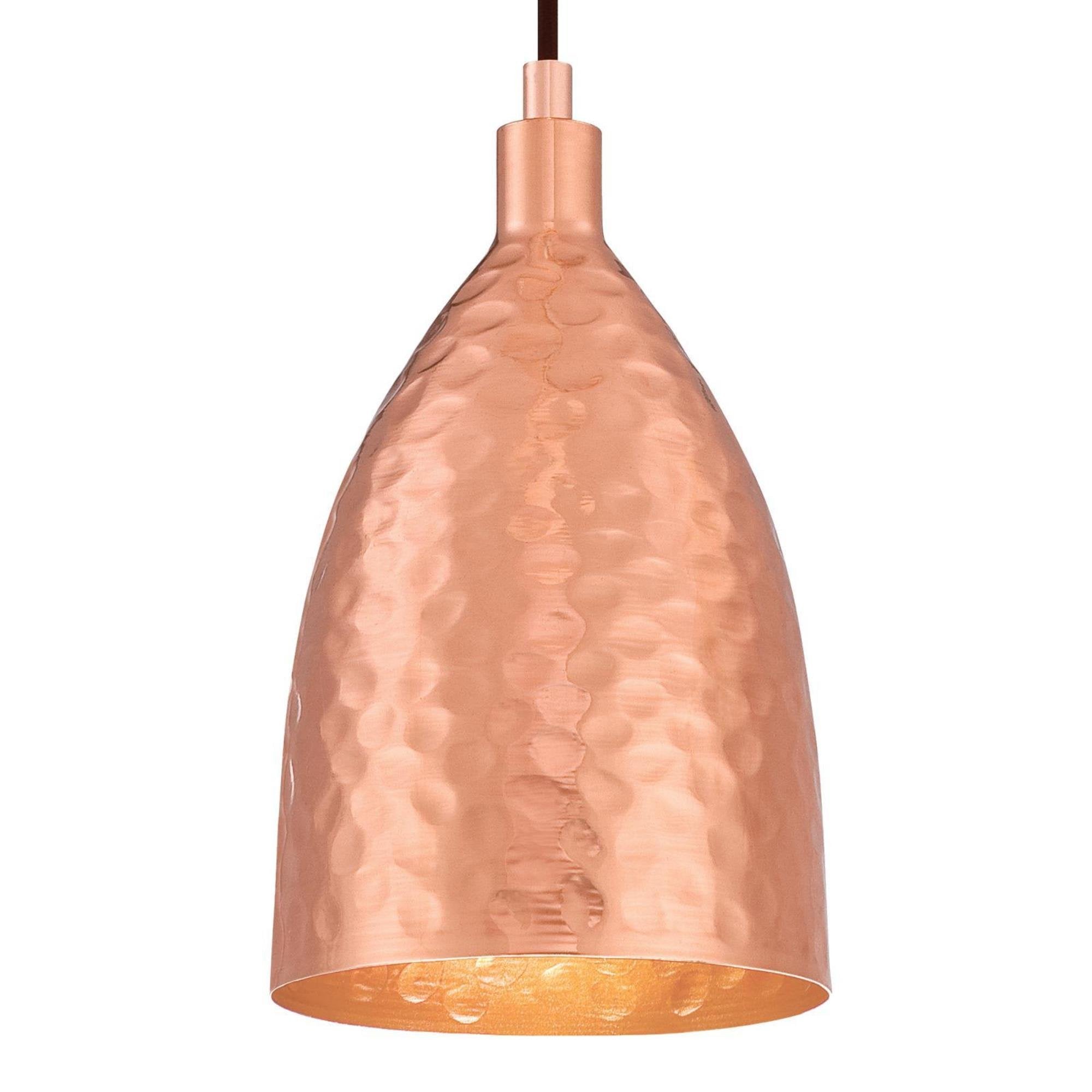 Westinghouse One-Light Indoor Mini Pendant, Hammered Copper Finish, Bronze, Model 6105400