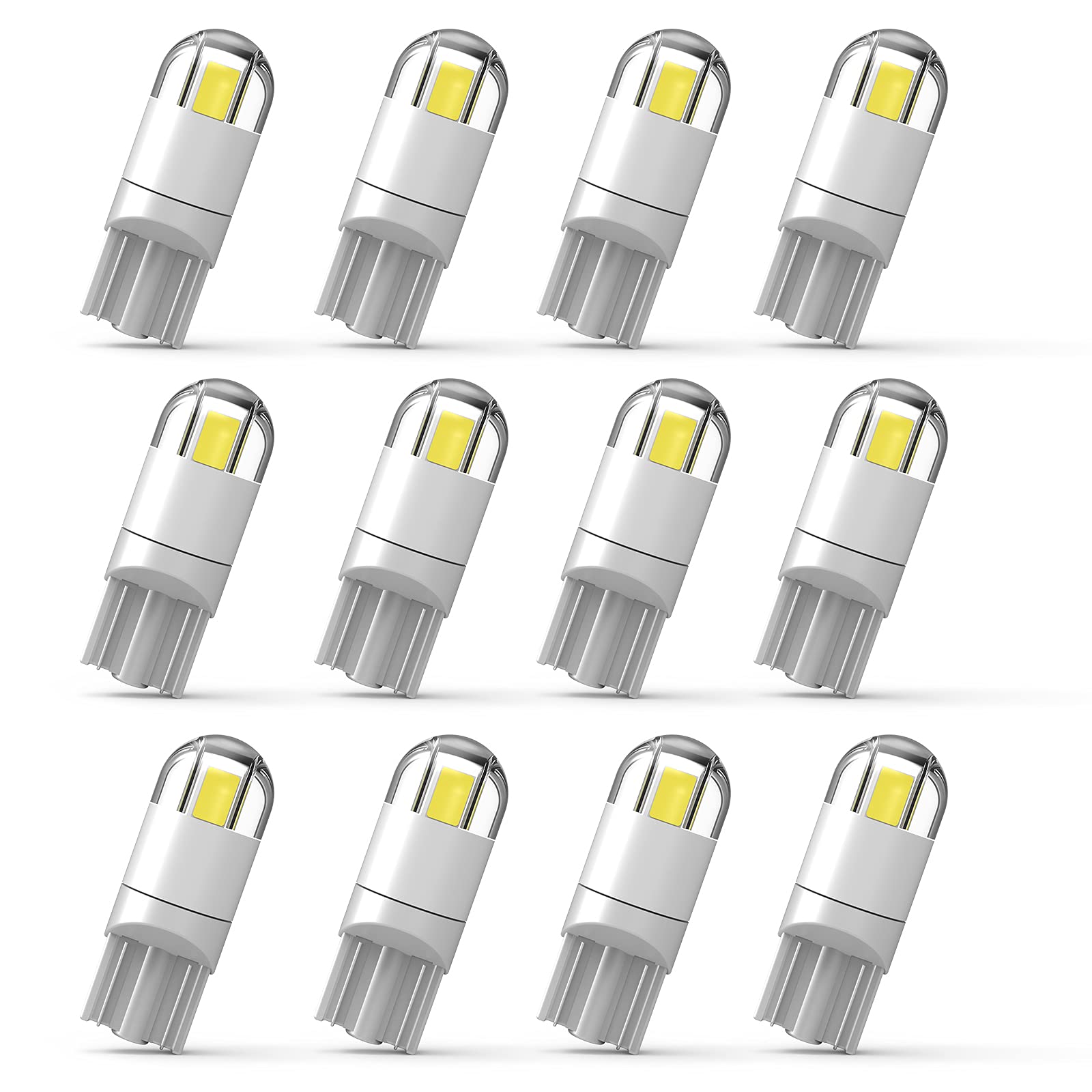 WEIMELTOY 194 Led Car Bulb 3030 Chipset T10 168 W5W 1.5W 12V White (12pcs)