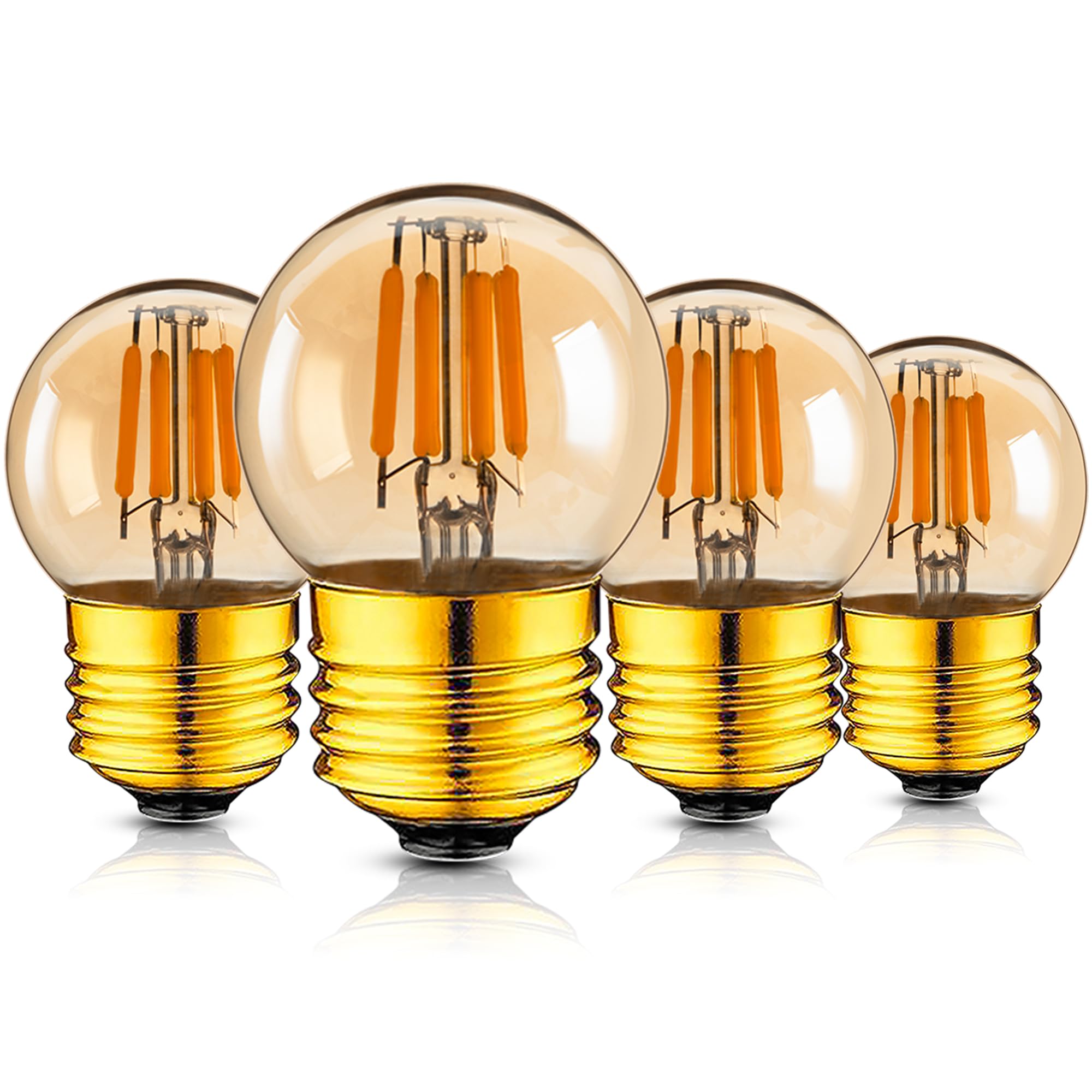 25 Watt Light Bulbs G40 E26 Low Wattage Led Light Bulbs 3 Watt Dimmable Amber Small Edison Bulbs 2200K Warm White For Home And B