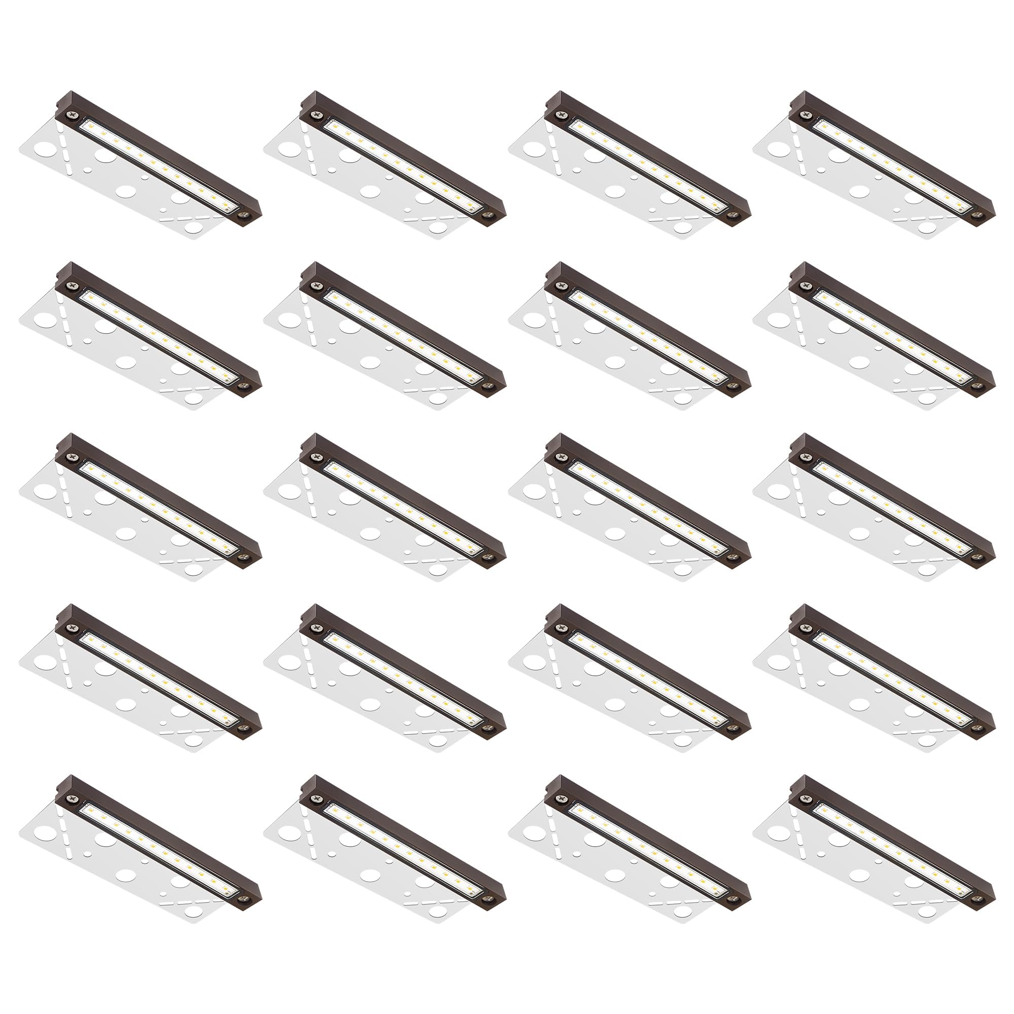 GKOLED 20 Pack 6.8 Inches LED Hardscape Lights, Low Voltage Retaining Wall Light Waterproof, 12V AC/DC Landscape Lighting, 1.5W 