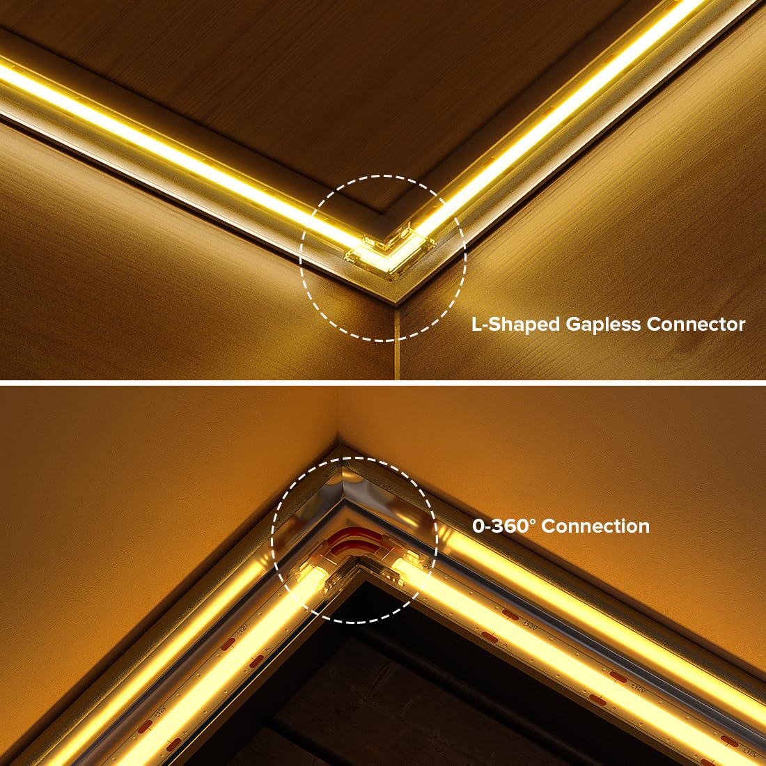 Fcob Cob 2Pin 8Mm Connector Kit 12Pcs Transparent Connector 4Pcs L-Shaped Connector 4Pcs 15Cm 20Awg Extension Wires For Non-Wire