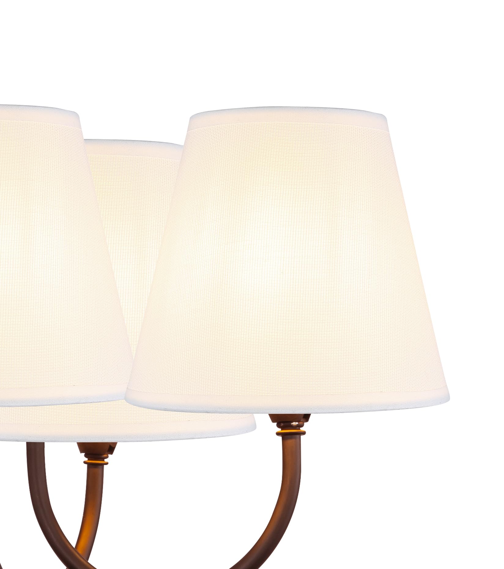 Ruiever 6-Pack Clip-On Lampshades, White Fabric, 5.9in  Bottom x 3.54in  Top x 5.12in  Height, Suitable for Chandeliers and Lamps