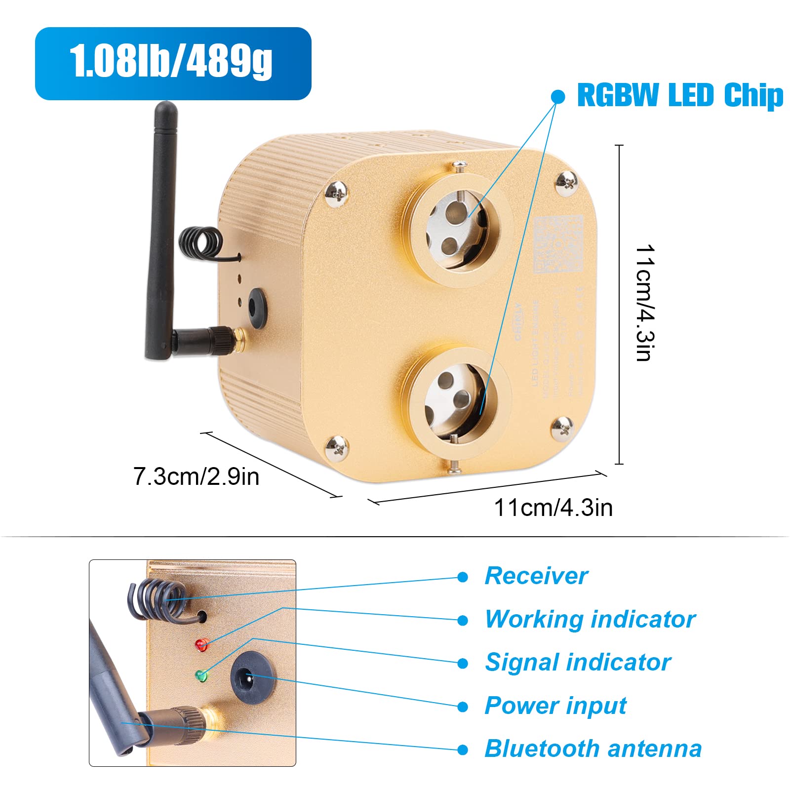 CHINLY Starlight Headliner Kit Fiber Optic Ceiling Light 1000pcs 13.1ft Multicolor Model QJ-L020