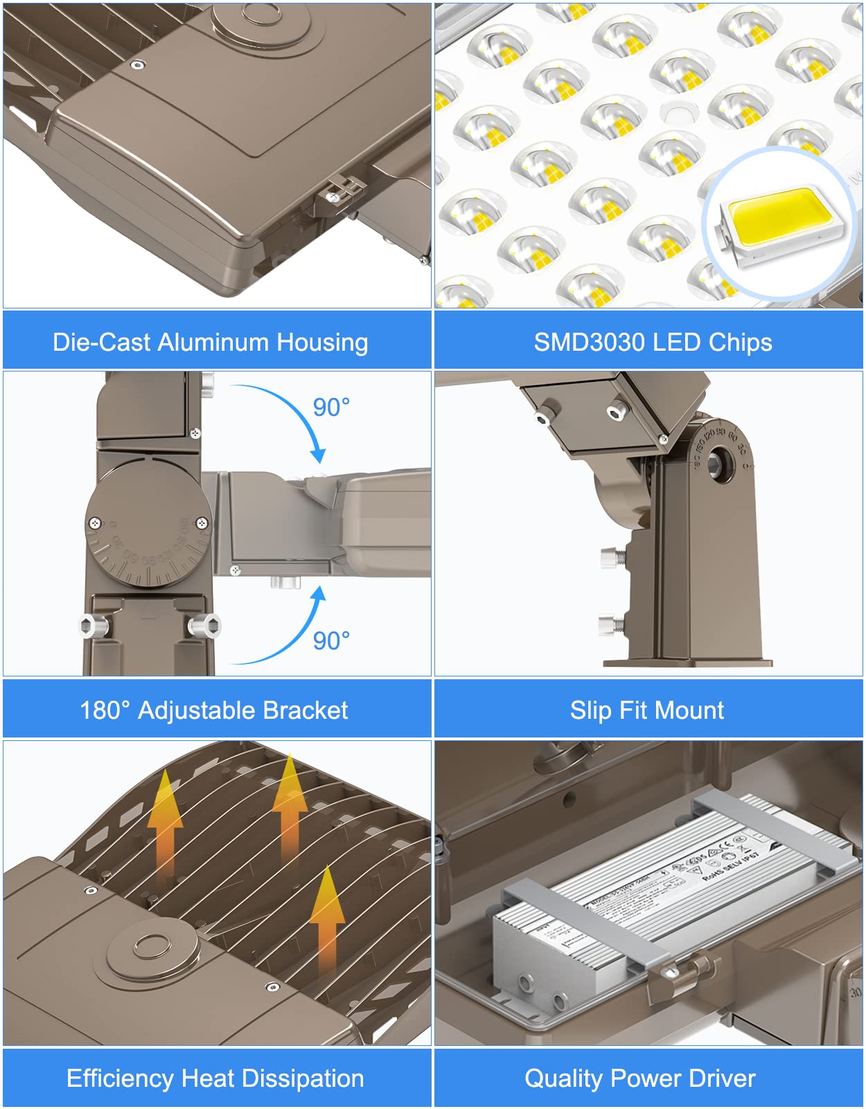 Kukuppo 200W Led Parking Lot Light  Dlc Ul Listed Industrial Grade Led Shoebox Parking Pole Light 30 000Lm 5000K Ip65 Waterproof Outdoor Commercial Area Lighting With Slip Fitter Ac100-277V