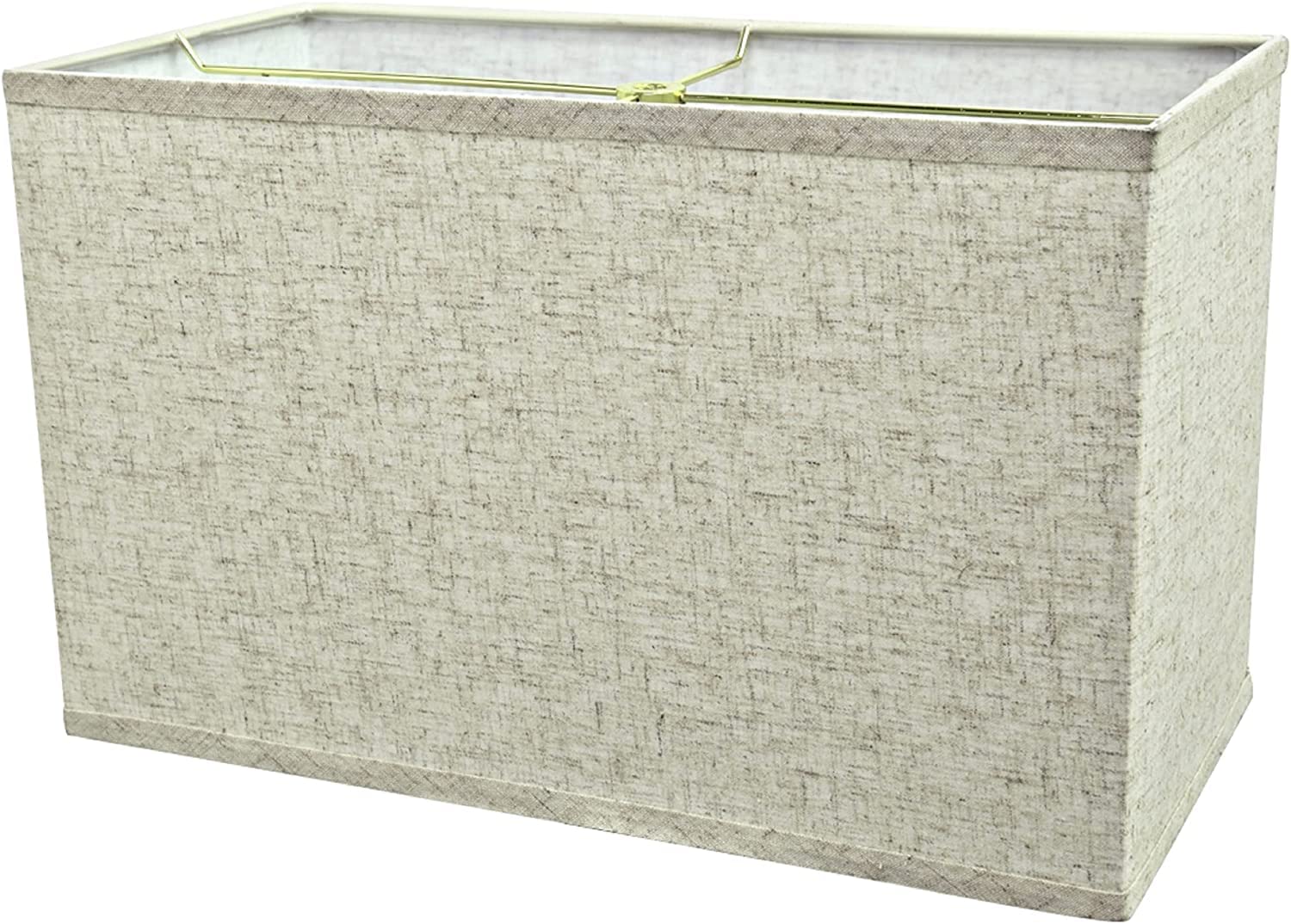 Aspen Creative 36006A, Transitional Rectangular Hardback Shaped Construction Beige, Wide (8&quot; + 16&quot;) X 10&quot; Spider Lamp Shade