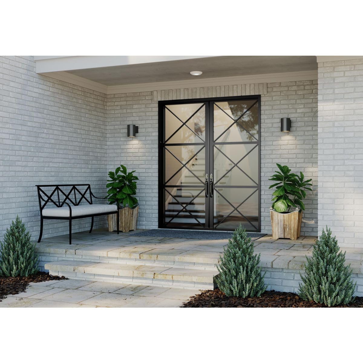 Progress Lighting 5-Inch Cylinder Outdoor LED Wall Sconce, 1-Light, Black, Model P5674-31/30K
