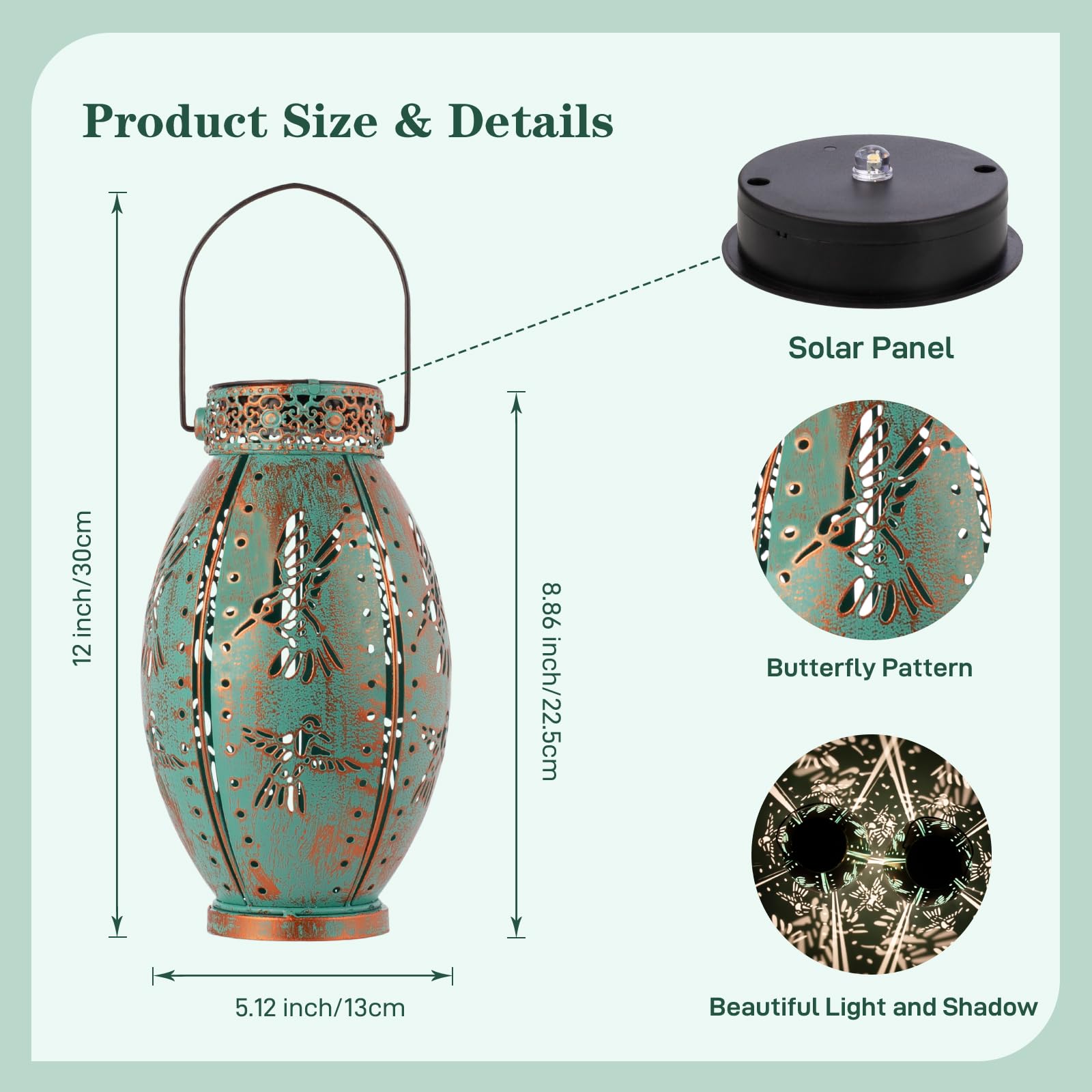 Sunnygarden 2 Pack Solar Lanterns Outdoor Waterproof Decorative Hummingbird Solar Lantern Lights Hanging For Outside Patio Tableto Garden Yard Lawn Decor, Gifts For Mom Grandma Woman