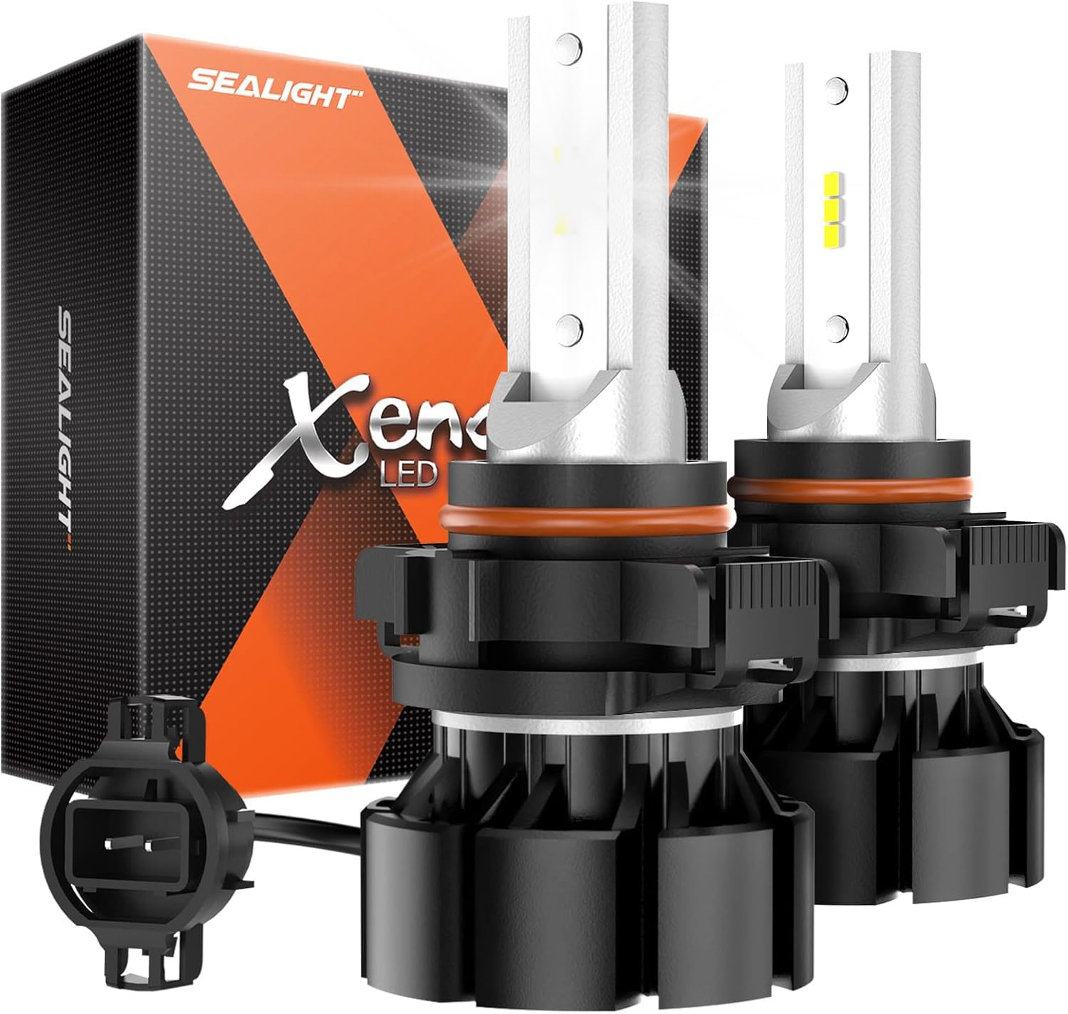 SEALIGHT 2504 PSX24W LED Fog Light Bulbs, 6000K Xenon White, Pack of 2, Aluminum