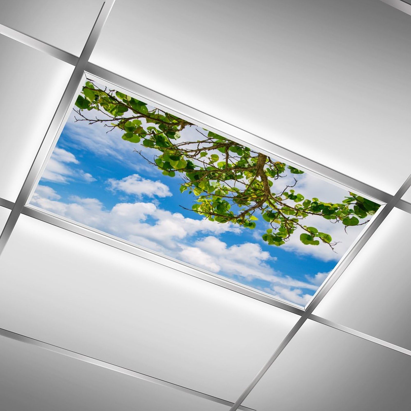 Fluorescent Light Covers For Classroom Ceiling Lights Magnetic Light Covers Fluorescent Light Filters For School Home Office Drop Ceiling Lamp Decor Light Filters 4X2Feet(Cloud)