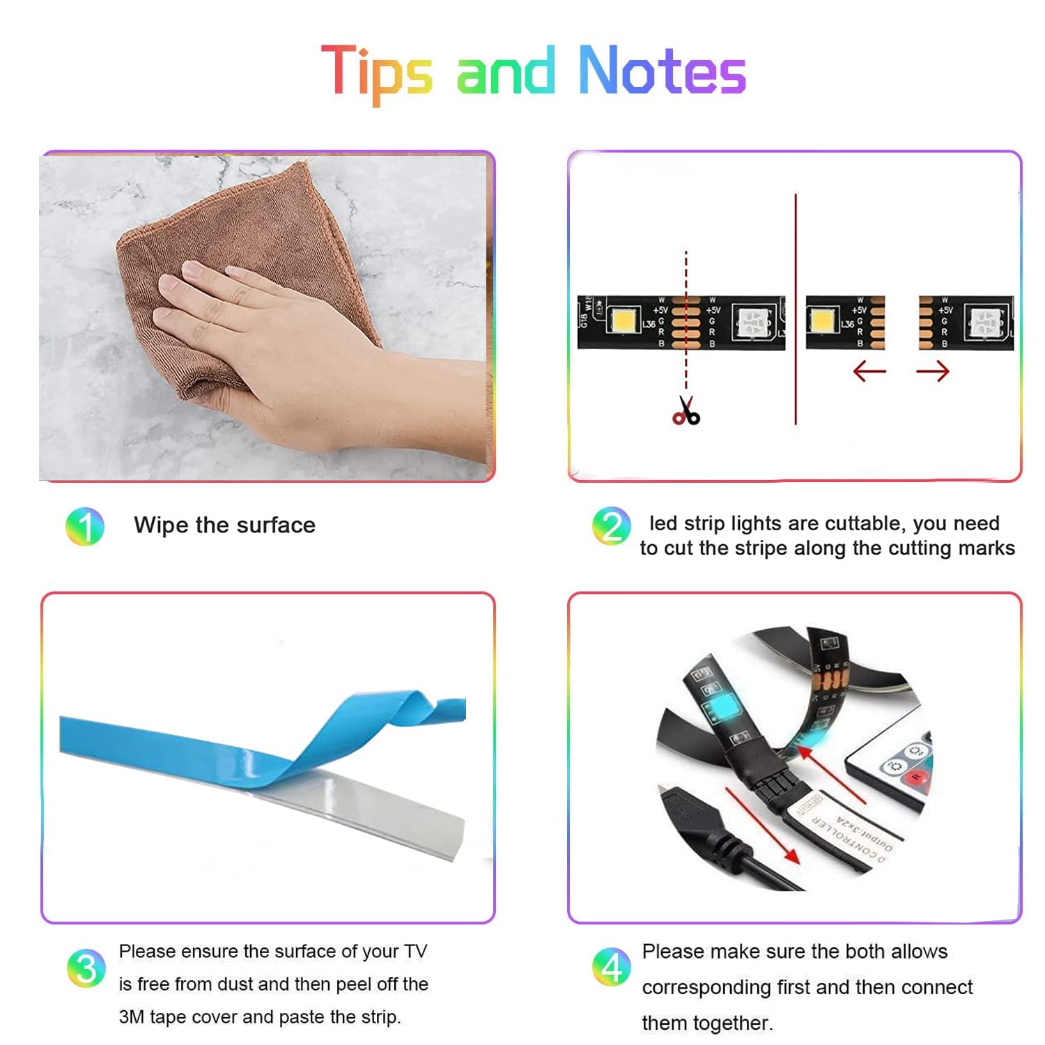 Dervacle Battery Powered Led Strip Lights, 5050 6M/20Ft, Flexible Color Changing Rgb Led Light Strip, 180 Leds 5V Battery-Powered With Controller