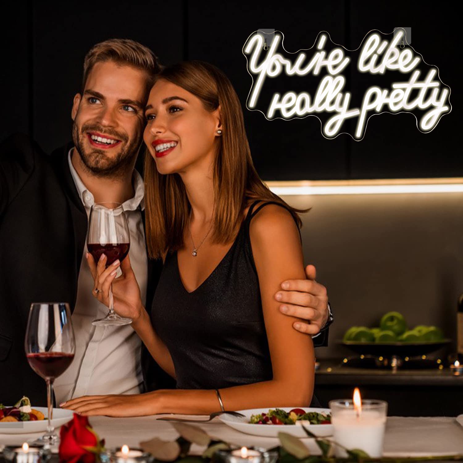 Lucunstar Youre Like Really Pretty Neon Sign,Led Sign,Warm White Led Neon Light for Wall Decor,Light Up Sign for Wedding,Dimmab