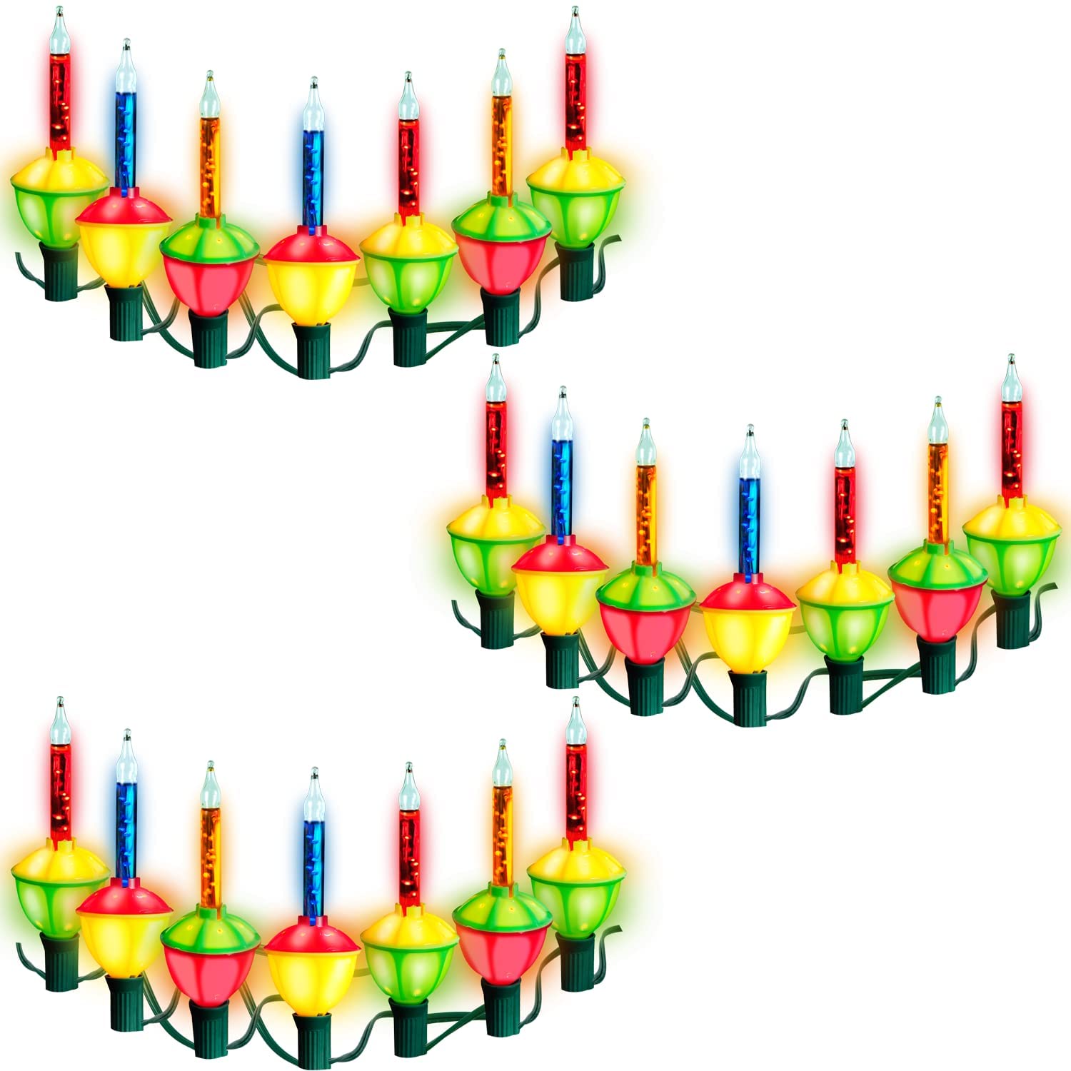 Joiedomi 3-Pack Christmas Bubble String Light  21 Bubbles Lights  Old Fashion Vintage String Lights For Christmas Tree Fireplace Mantel Holiday Celebration Decorations (Multicolor)