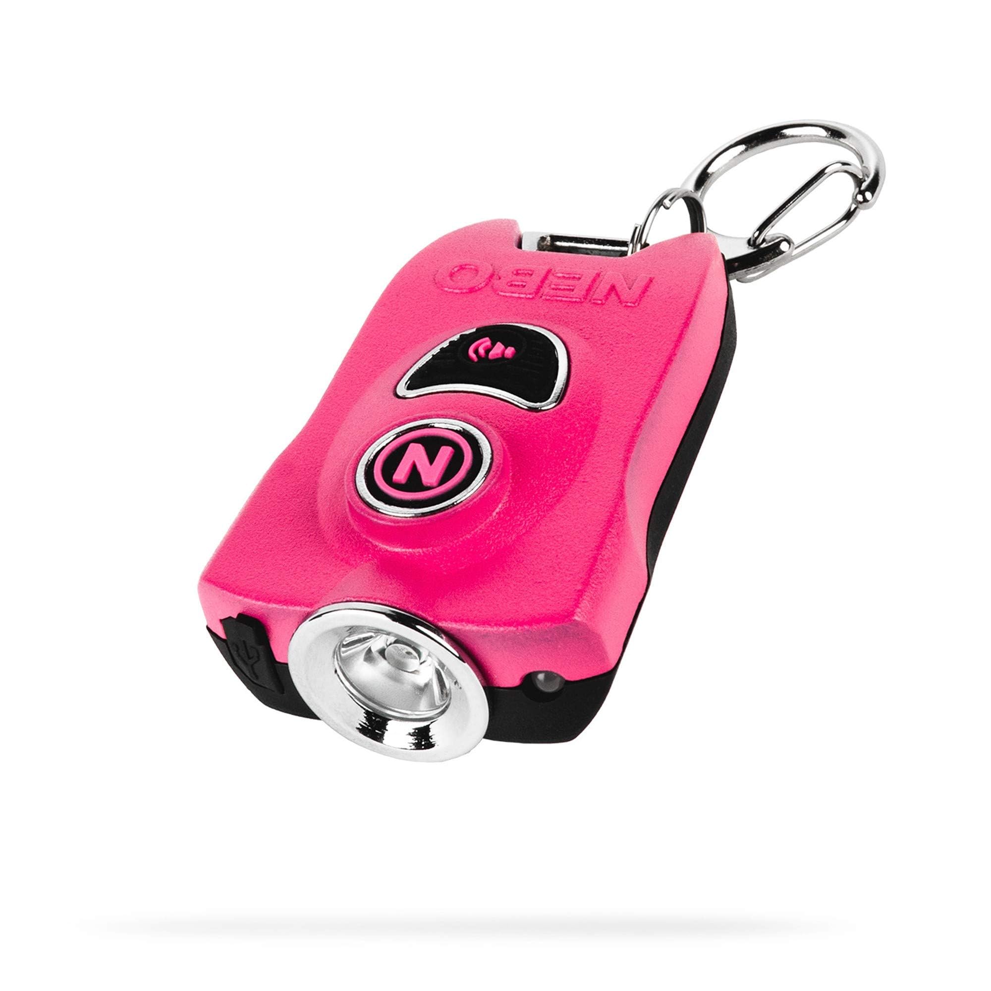 Nebo Mypal Rechargeable Keychain Light And Safety Alarm | Compact 400 Lumen Light With 115Db Safety Alarm | Pink