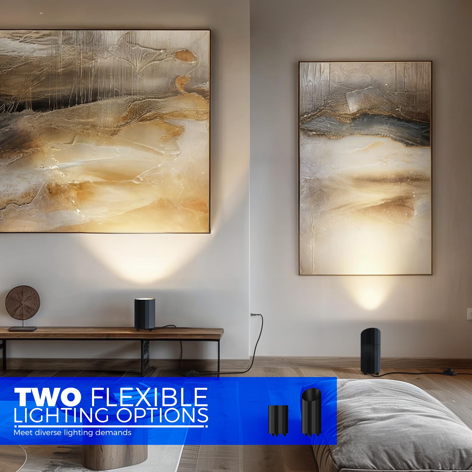 Barrina Uplighting Indoor Spotlight, 2 In 1 Detachable Up Lights Indoor Floor Can Light With 3000K Gu10 Bulb, Spotlights For Pla