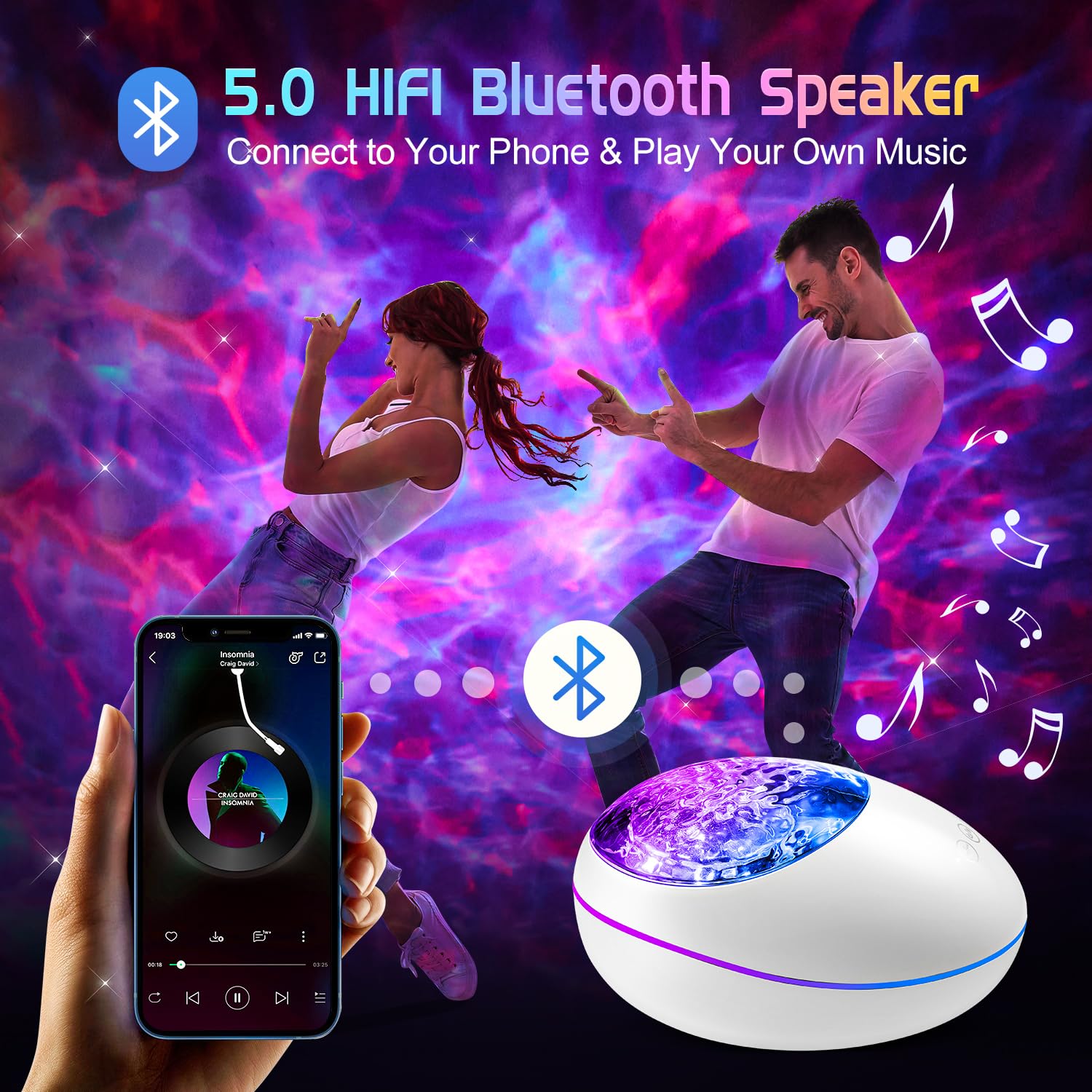 Galaxy Projector, Star Projector Galaxy Light With Timer & Remote & White Noises, Galaxy Projector For Bedroom Decoration, Galax