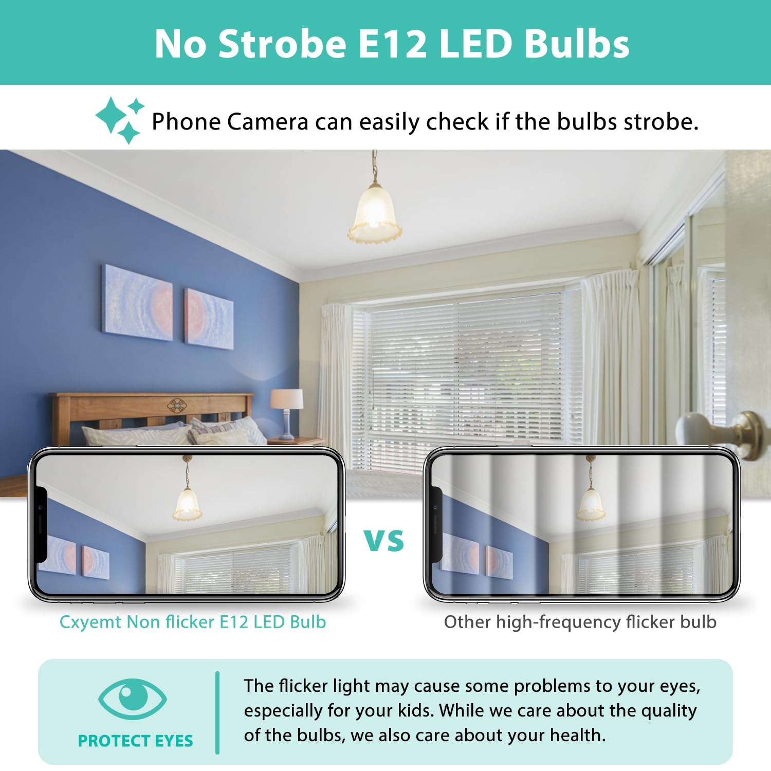 Cxyemt E12 Led Bulb 4W (Equivalent 40 Watt)  T4 Candelabra Light Bulbs 4000K Natural White  400Lm  Non-Dimmable  Non Flicker  360Beam Angle  Ac120V E12 Light Bulbs For Chandelier Lighting  6 Pack
