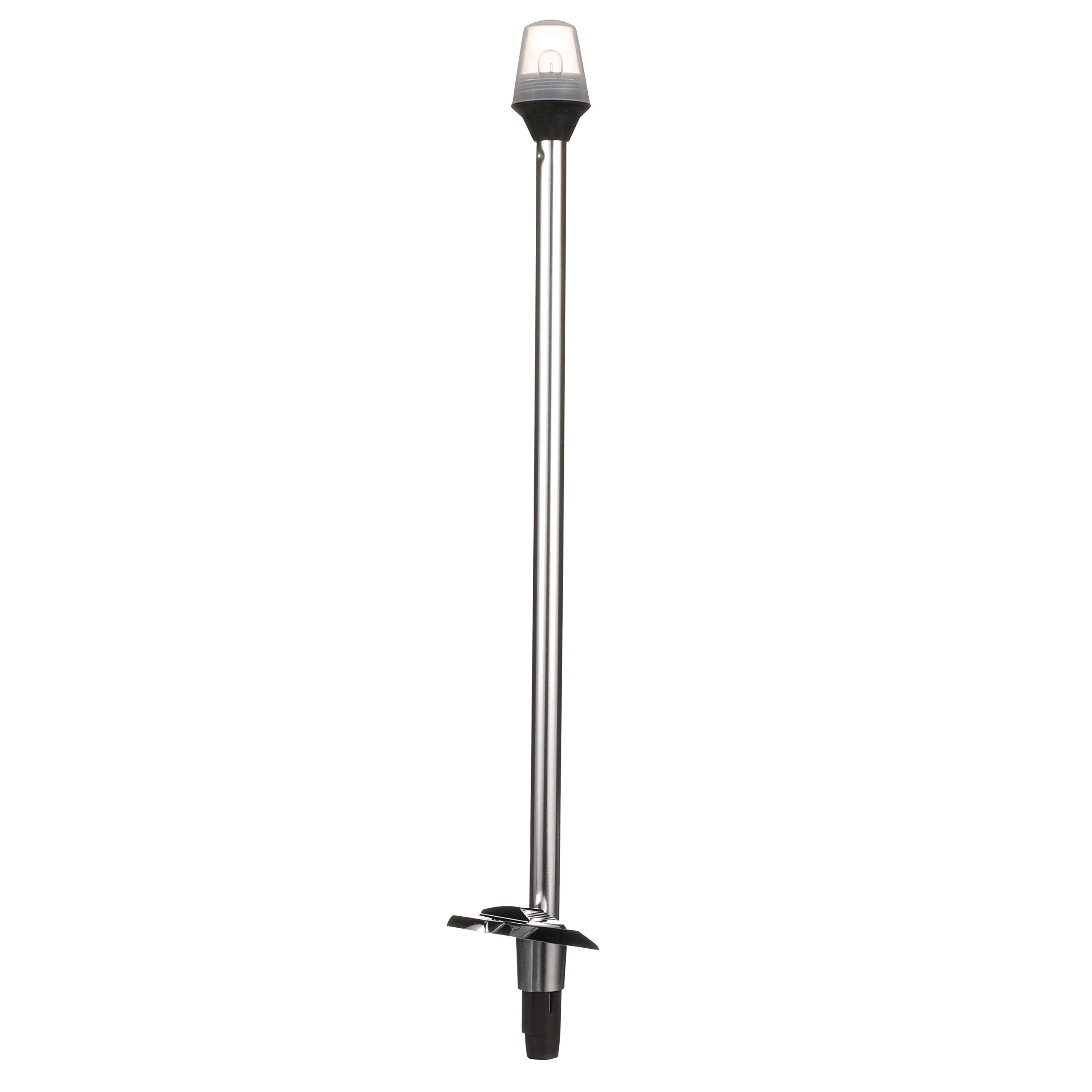 Attwood Stowaway Light, 24-Inch Pole, 2-Mile 360-Degree Illumination, Model 7100A7, Suitable for Boats Up to 65.6