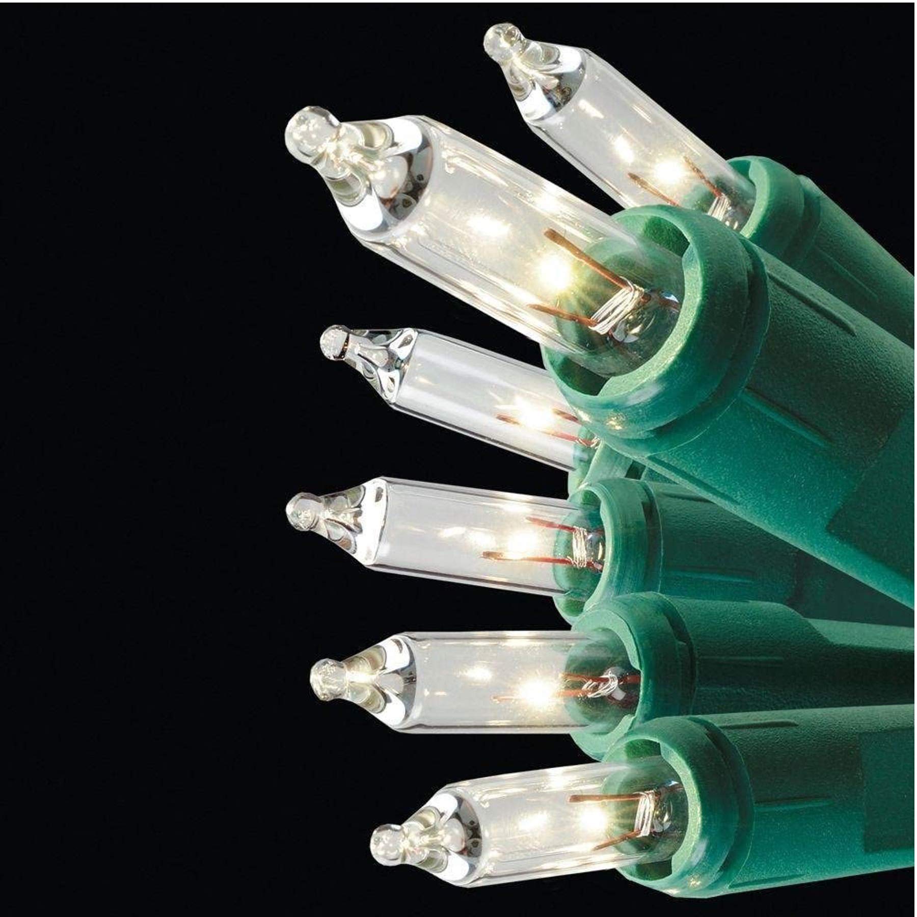 Ge String A Long 100 Count Indoor / Outdoor Mini Clear White Holiday / Party Lights Set On Green Wire (4 Pack)