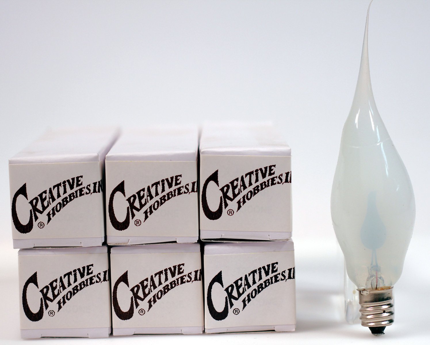 Creative Hobbies® Electric Candle Lamp Bulbs, 3 Watt, White, Glass, Pack of 6, Model 7001S