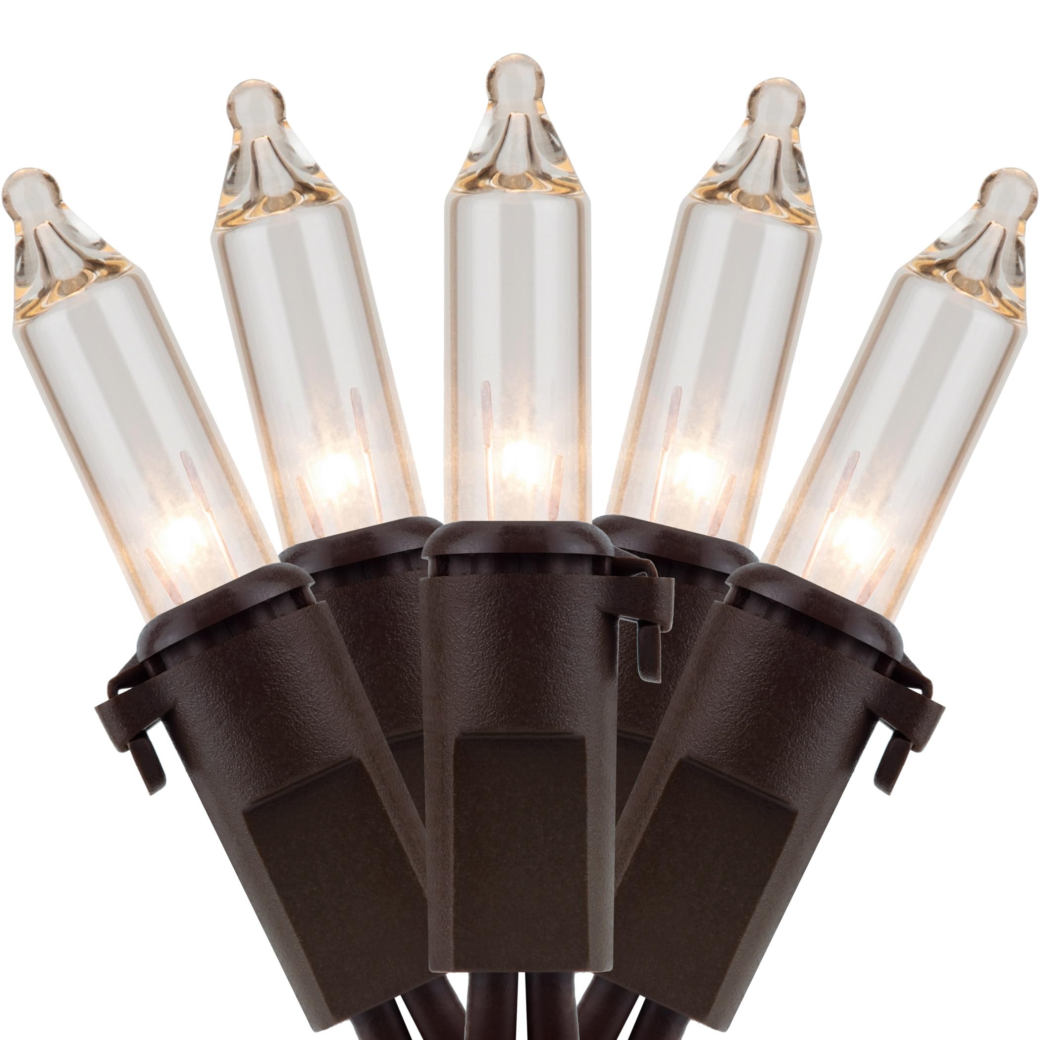 Yuletime Clear Christmas Lights, 66Ft 200 Count, Ul Certified, Brown Wire, Incandescent Mini Light Set, Model Dds-L-100E/2F