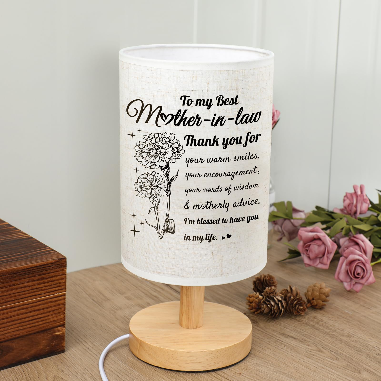 Souhoney Christmas Lamp Gifts For Mother In Law  Birthday Mother In Law Gifts From Daughter In Law Beautiful Lamp Mothers Day Gifts For Bedside Home Decoration