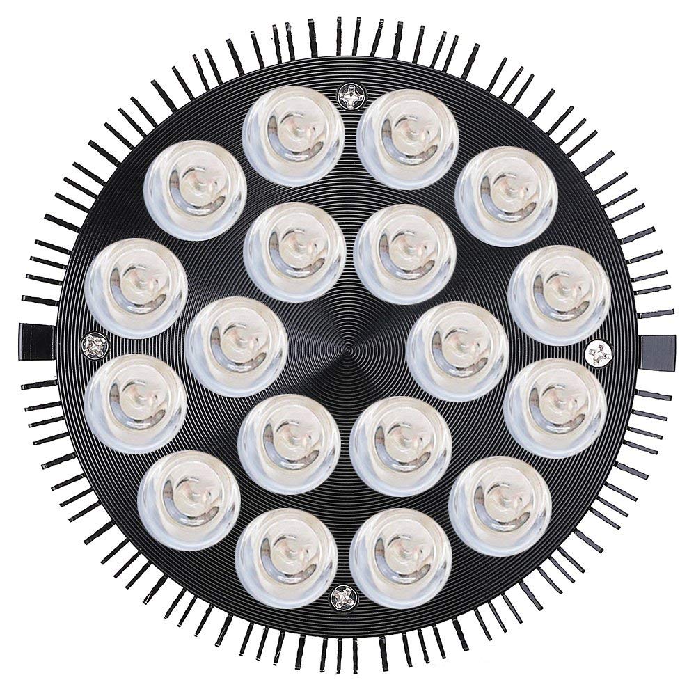 HIGROW LED Aquarium Light Bulb, 36W Grow Light with 18x2W Blue LEDs, Aluminum, 1 Count, Model GL36B