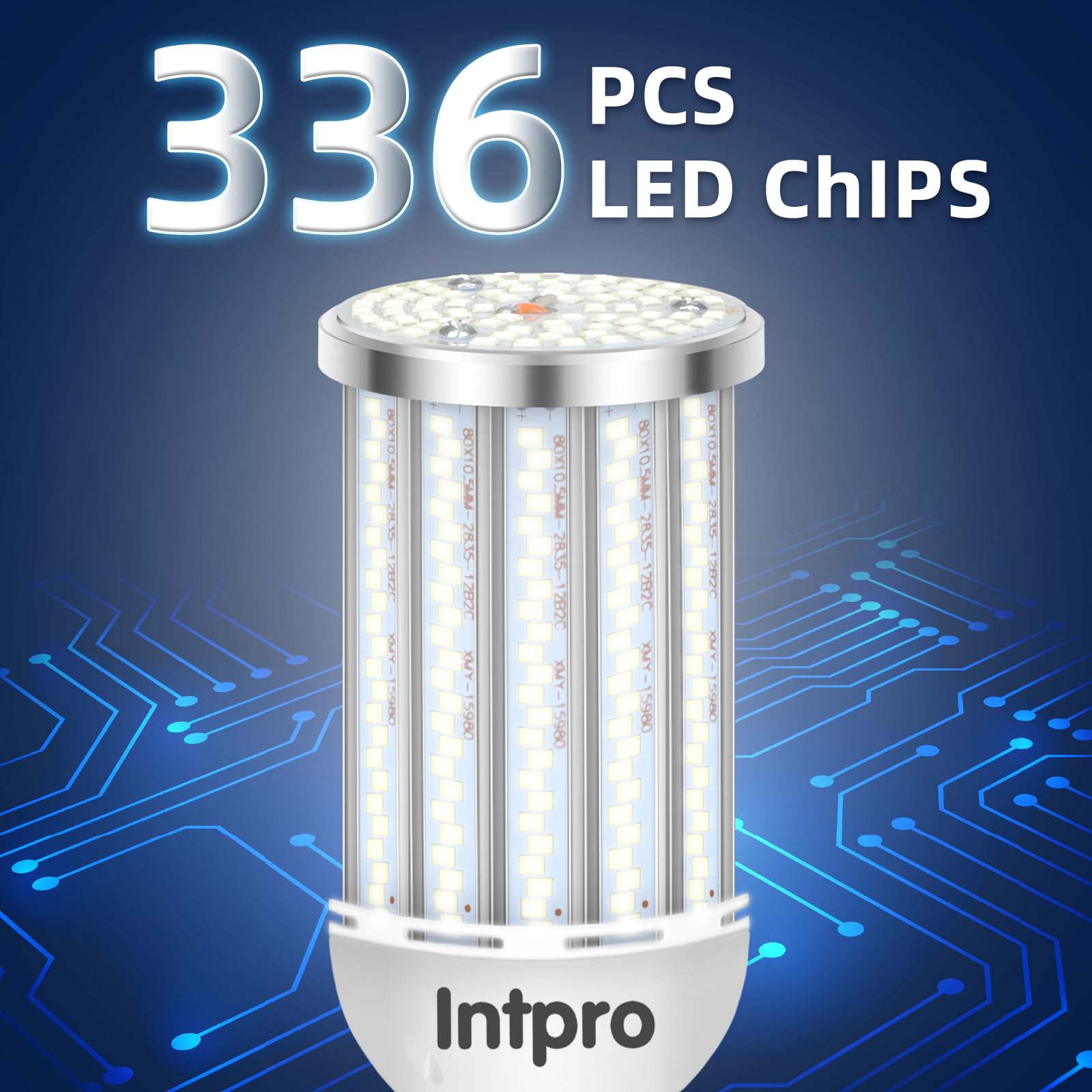 Intpro Led Corn Light Bulb Led Light Bulb 450W Equivalent 5500 Lumen 6500K 40W Large Area Cool Daylight White E26/E27 Base For O