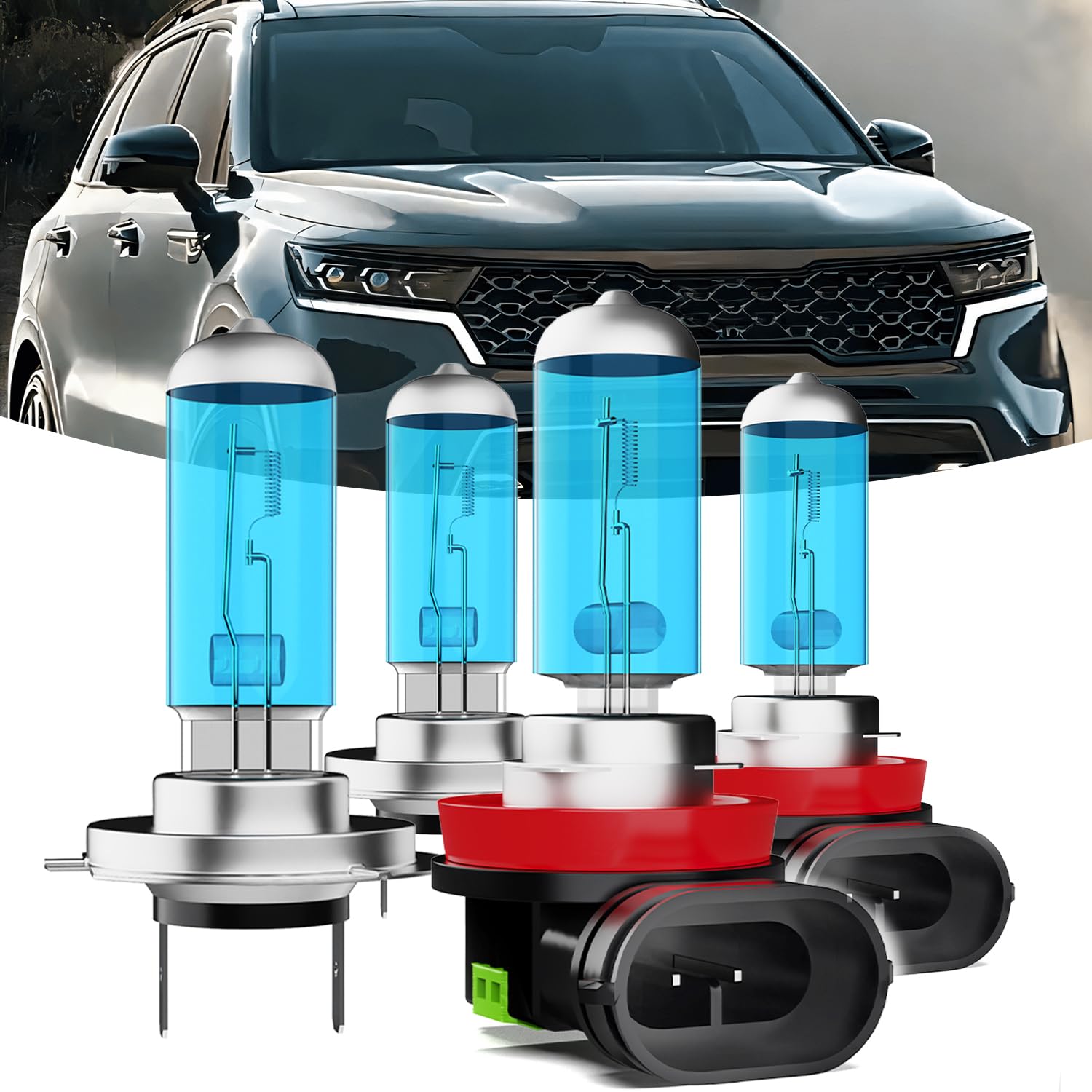 TTDBDAN Headlights Compatible with 2014-2015 Kia Sorento Halogen Headlight Bulbs,H7 High Beam & H11/H8/H9 Low Beam Headlight Bul