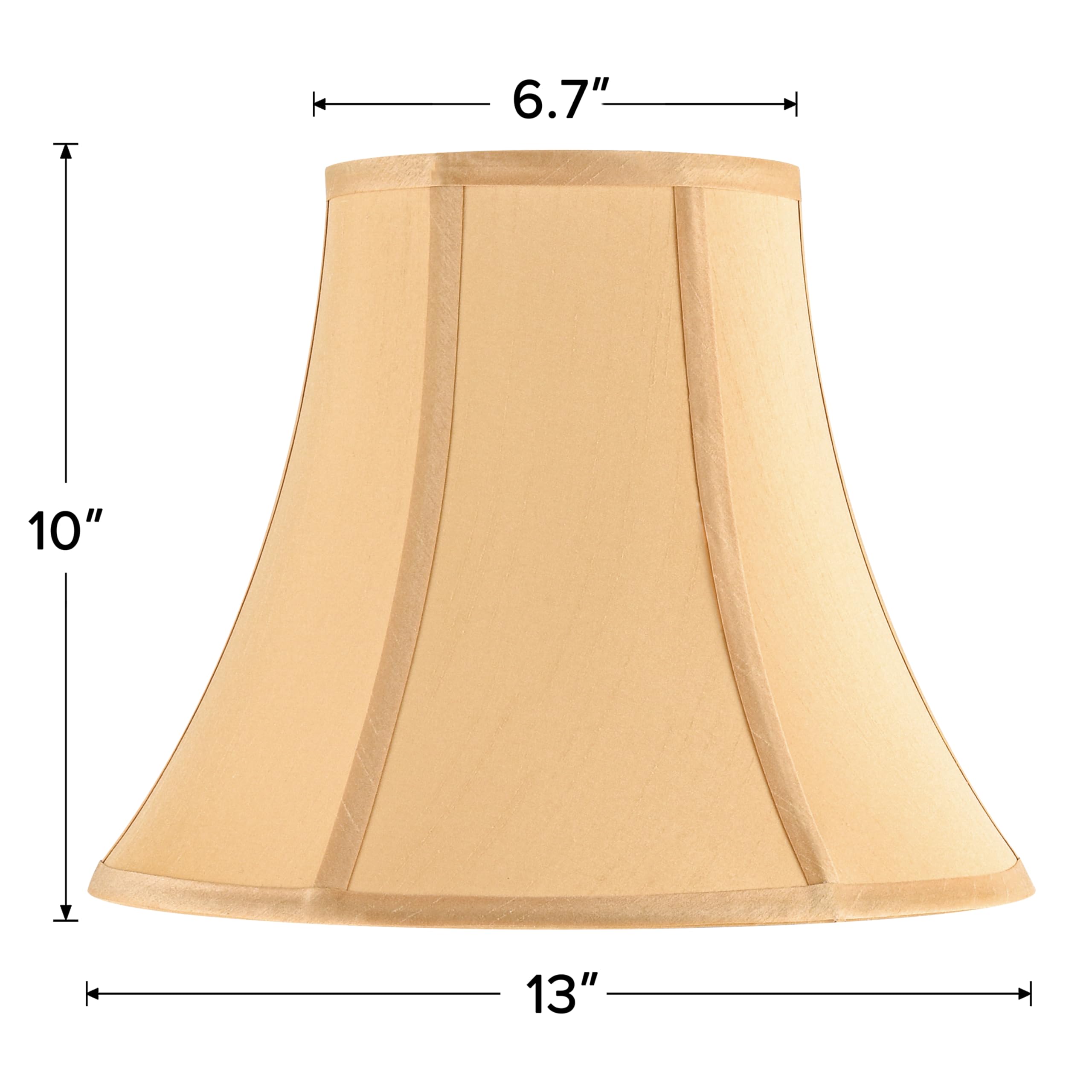 Jerhous Gold Bell Lamp Shades Set Of 2 Medium Lampshade 6.7Top X 13Bottom X 10High(Spider) Traditional Lamp Shades For Tab