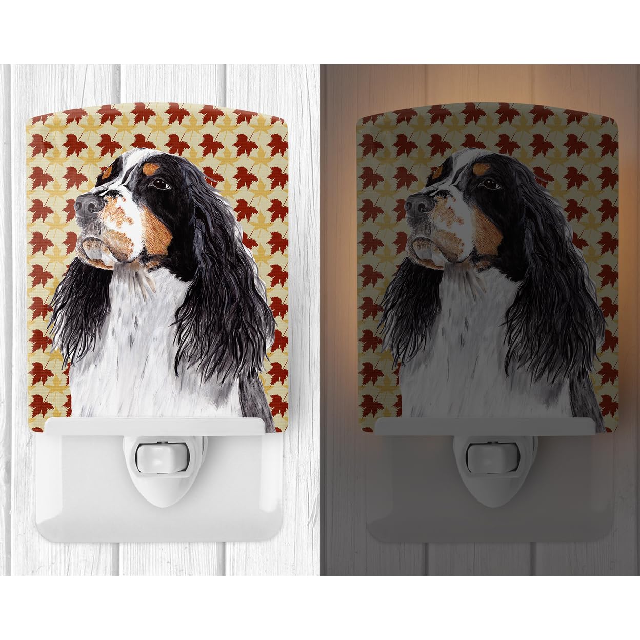 Carolines Treasures Ceramic Night Light, Springer Spaniel Portrait, 6x4x3in, Multicolor, Model SC9202CNL, UL-Certified