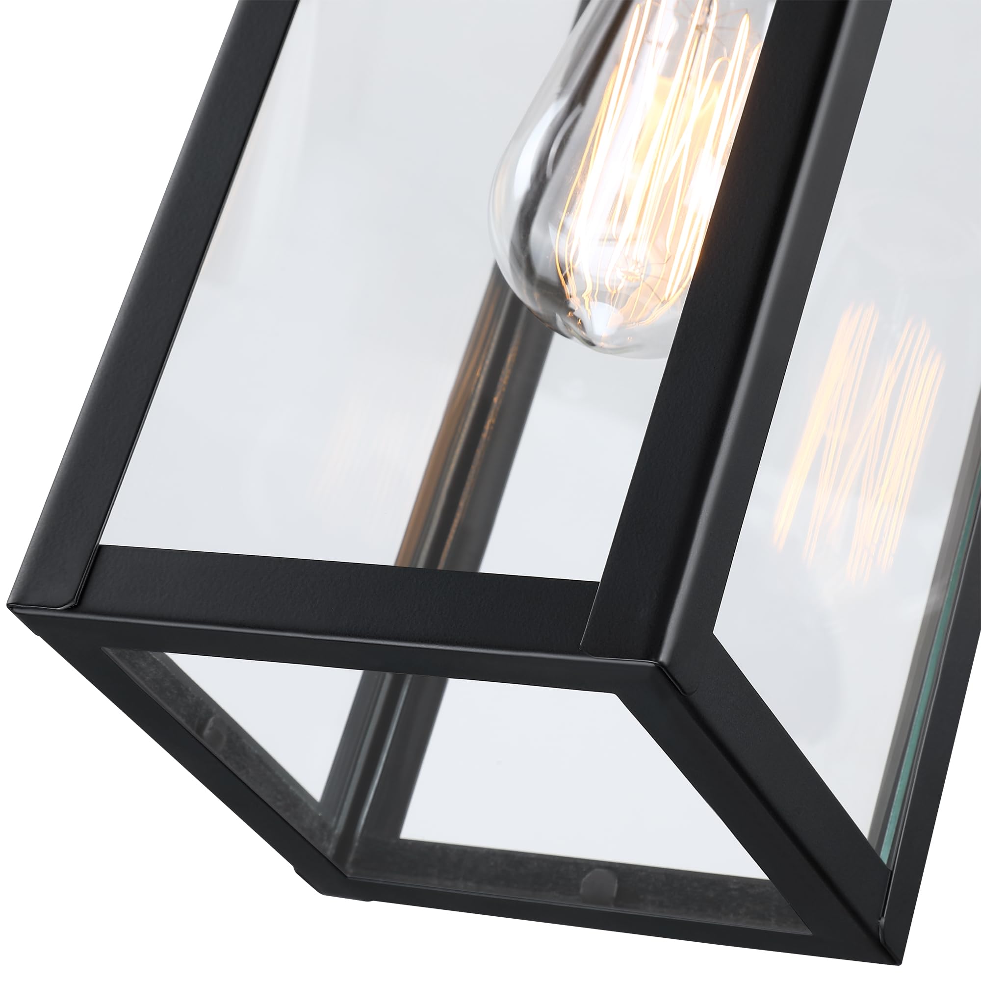 Faymart 13" Outdoor Pendant Light - Dusk to Dawn, Steel & Glass, with Sensor, Model 848507017127