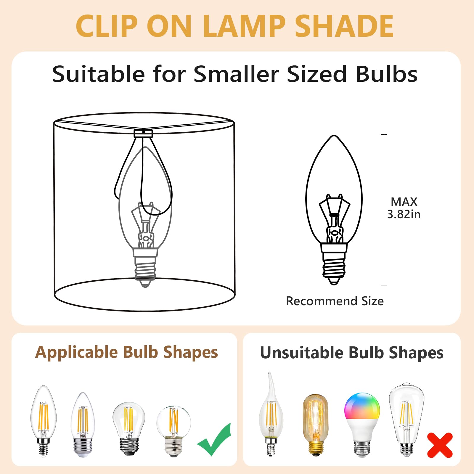 Stepeak Rattan Clip-On Lamp Shades Set of 6, 5.1x5.1in, Natural Brown Mini Cylinder Woven Replacement for Floor, Pendant, Wall Sconces