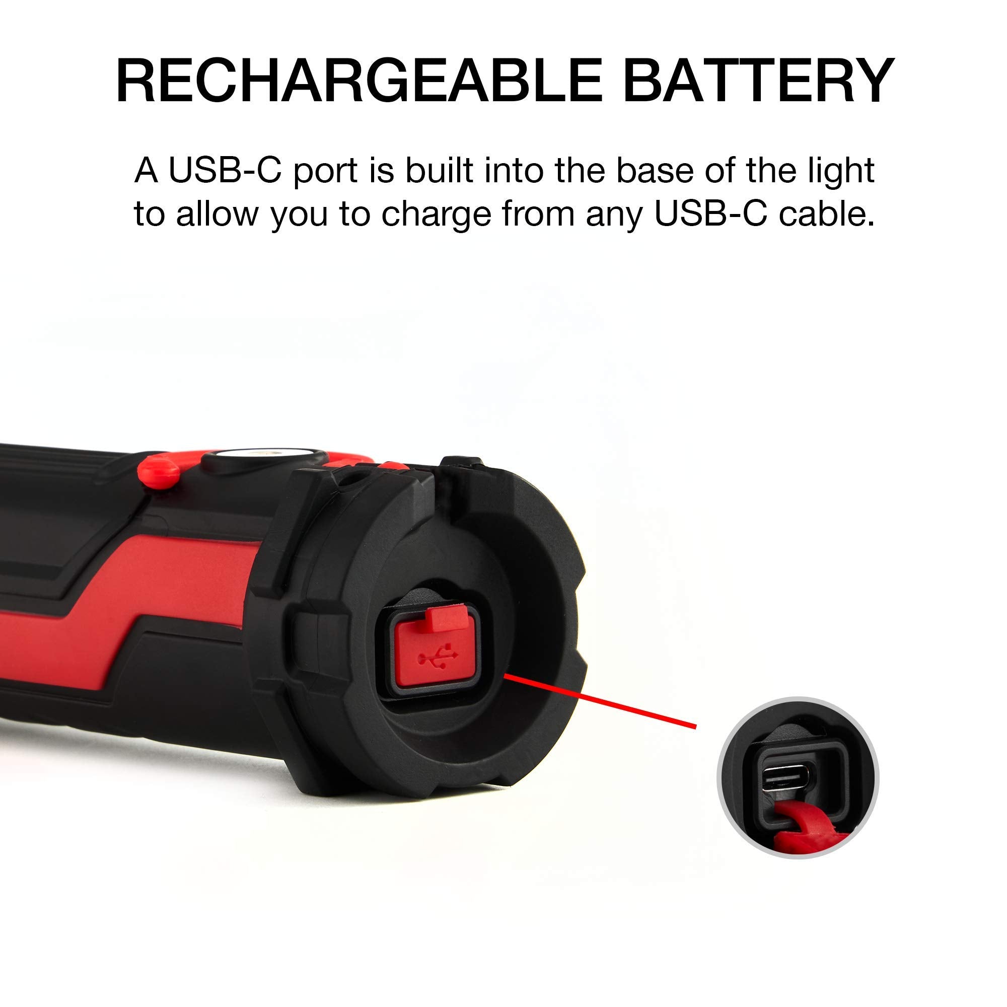 Neiko 40337A Cordless 10-Watt 2-In-1 Cob Led And Uv Work Light With Rechargeable 4000-Mah Li-Ion Battery, Up To 8 Hours Run Time, Magnetic With 2 Swivel Hooks